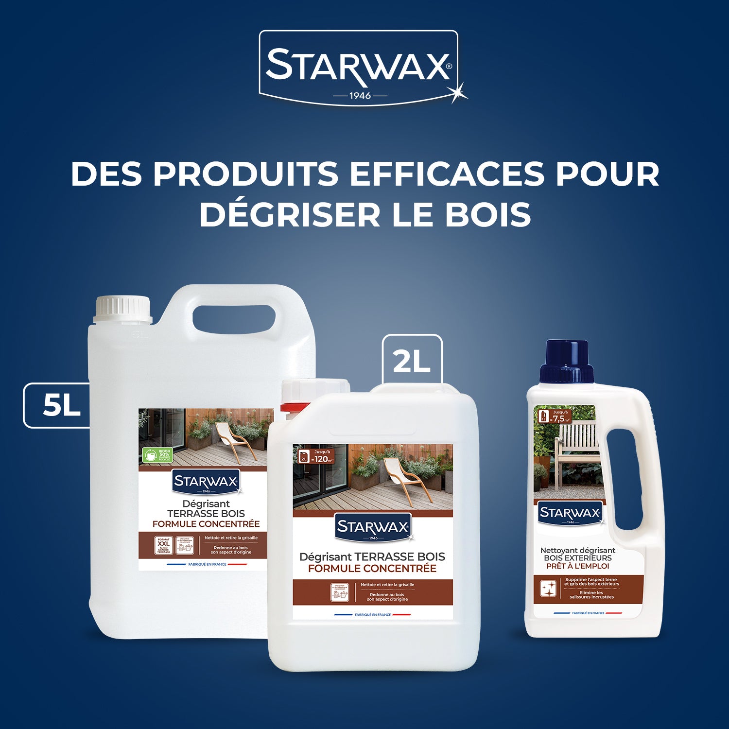 STARWAX - Dégrisant concentré pour terrasse en bois
2L