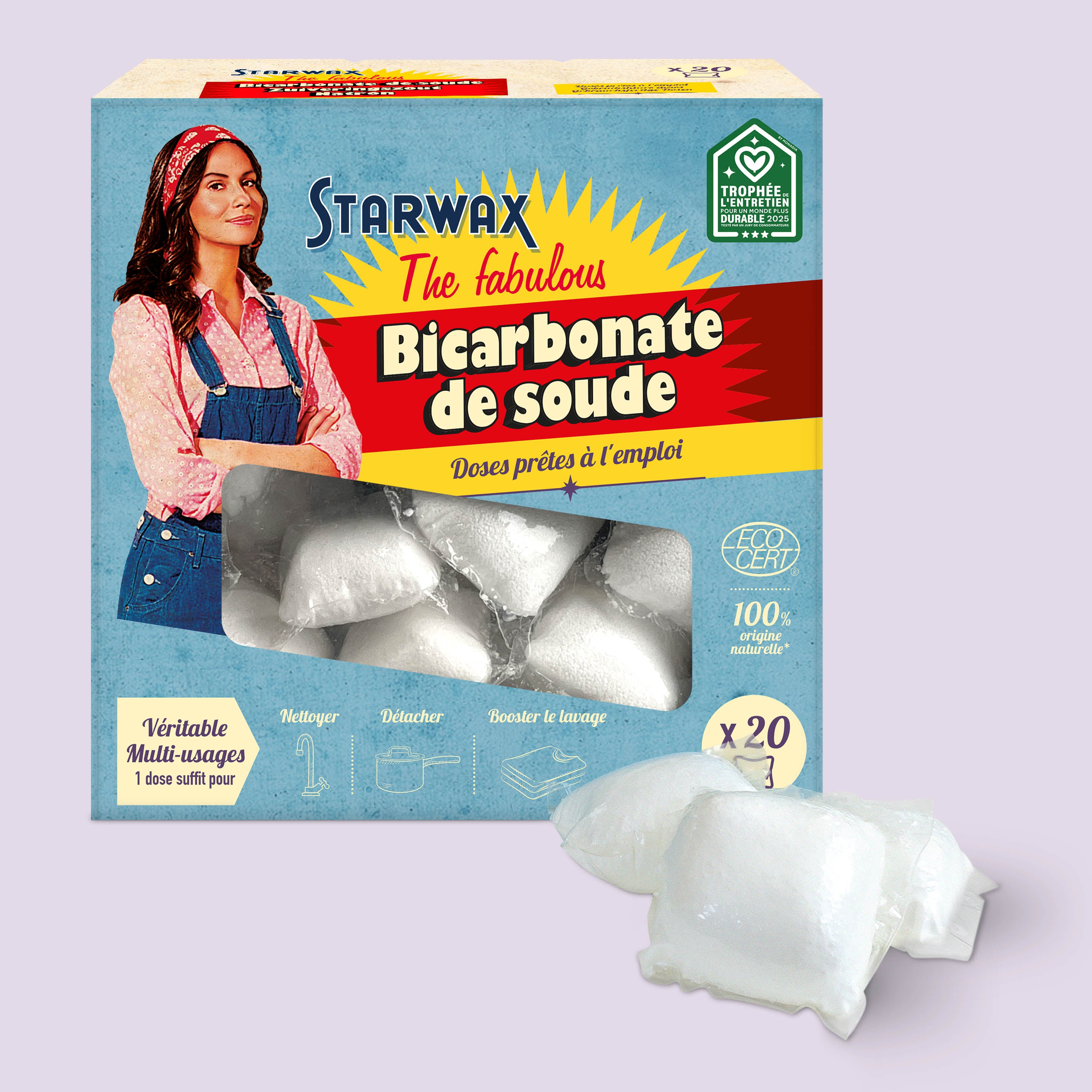 STARWAX FABULOUS - Bicarbonate de soude en doses prête à l'emploi 20 doses