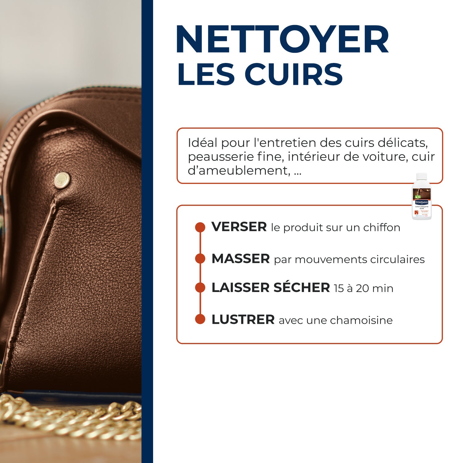 STARWAX - Lotion nettoyante sans rinçage pour cuirs délicats 200ml