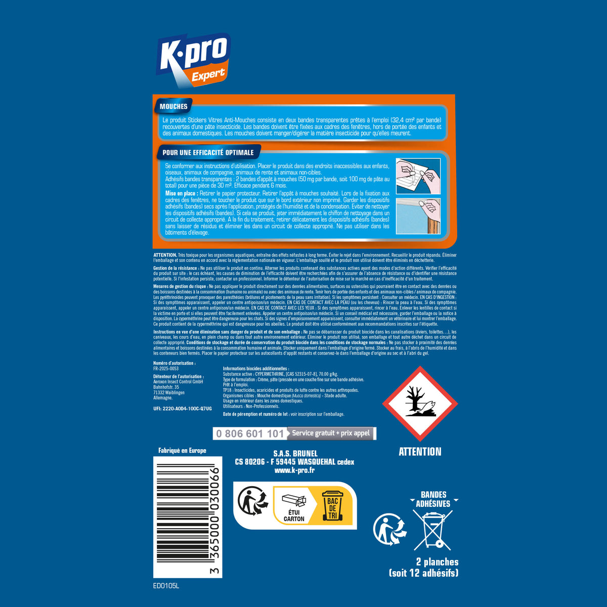 K.PRO - Stickers anti-mouches bandes transparentes
X12