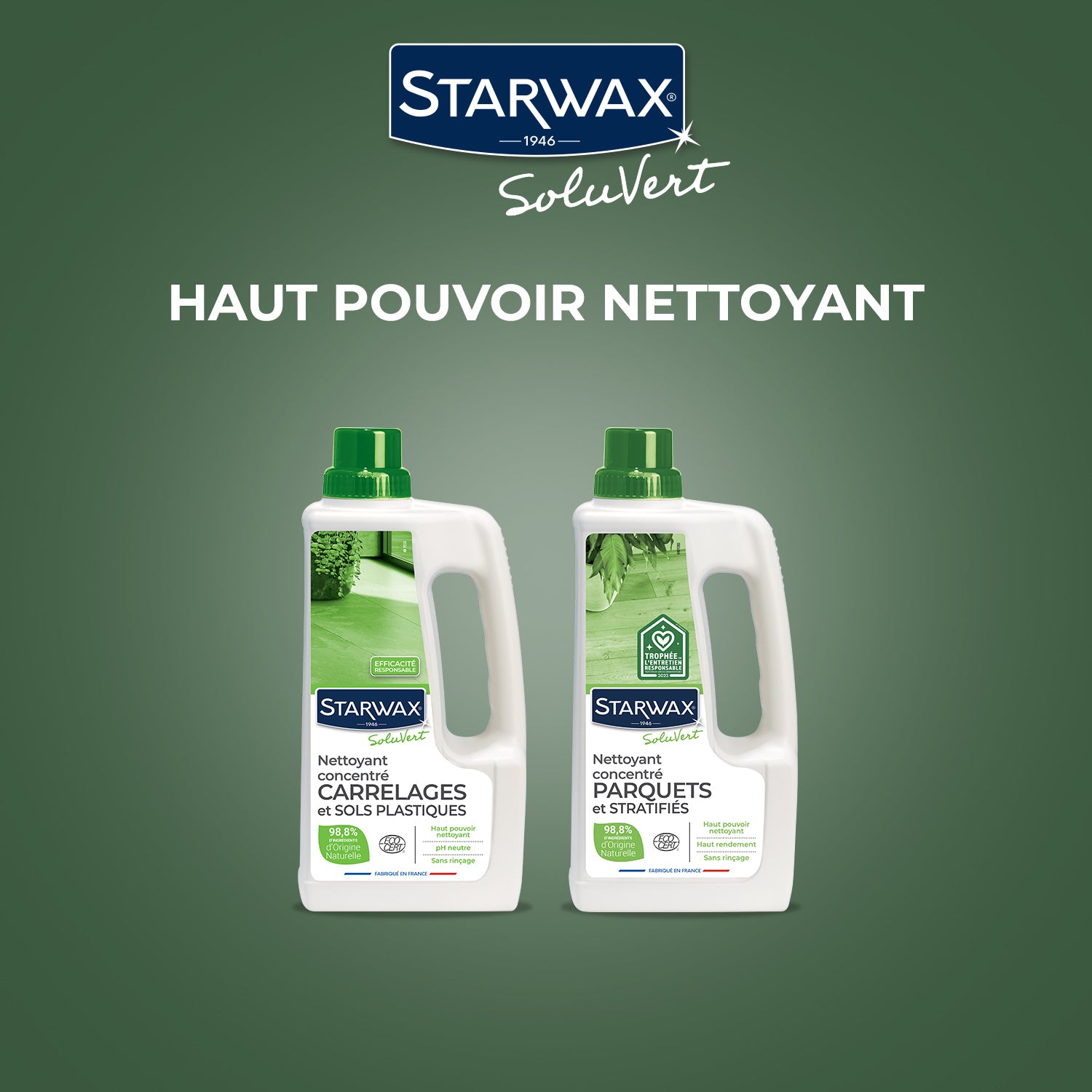 STARWAX SOLUVERT - Nettoyant concentré pour parquets et sols stratifiés 1L
