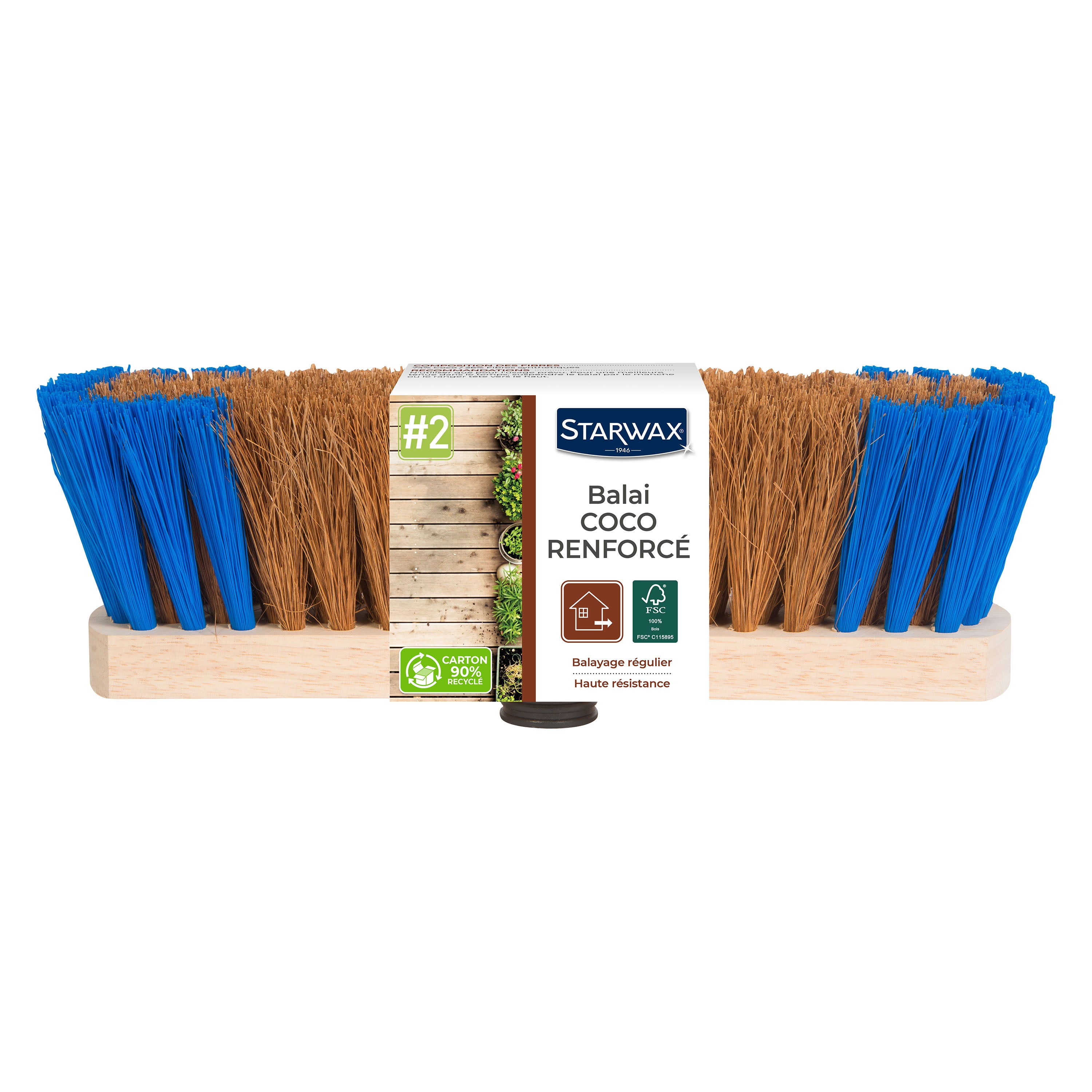 STARWAX - Balai coco renforcé pour sols extérieurs FSC® X1