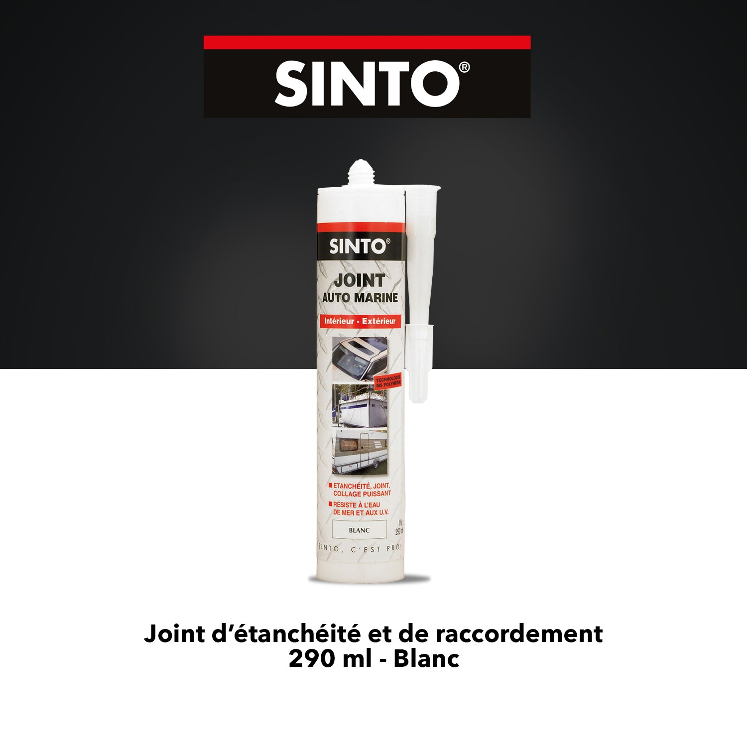 SINTO - Joint mastic auto marine 290ml Blanc