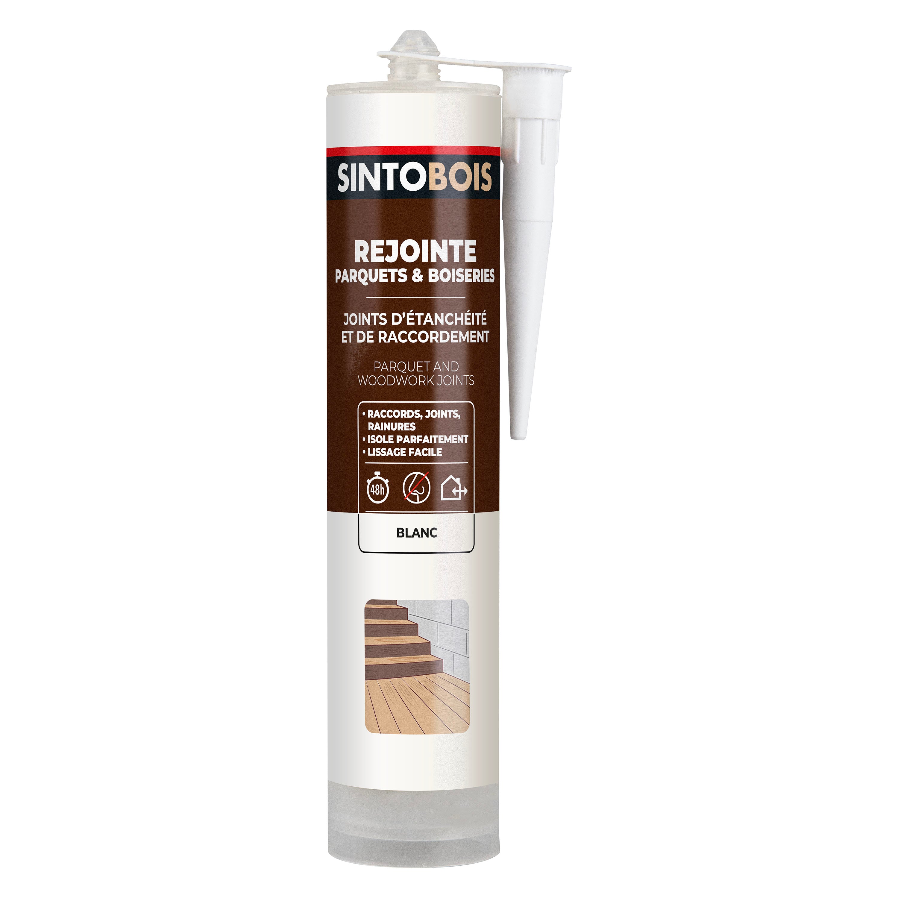 SINTO - Rejointe parquets et boiseries - Etanchéité et raccordement 310ml Chêne clair