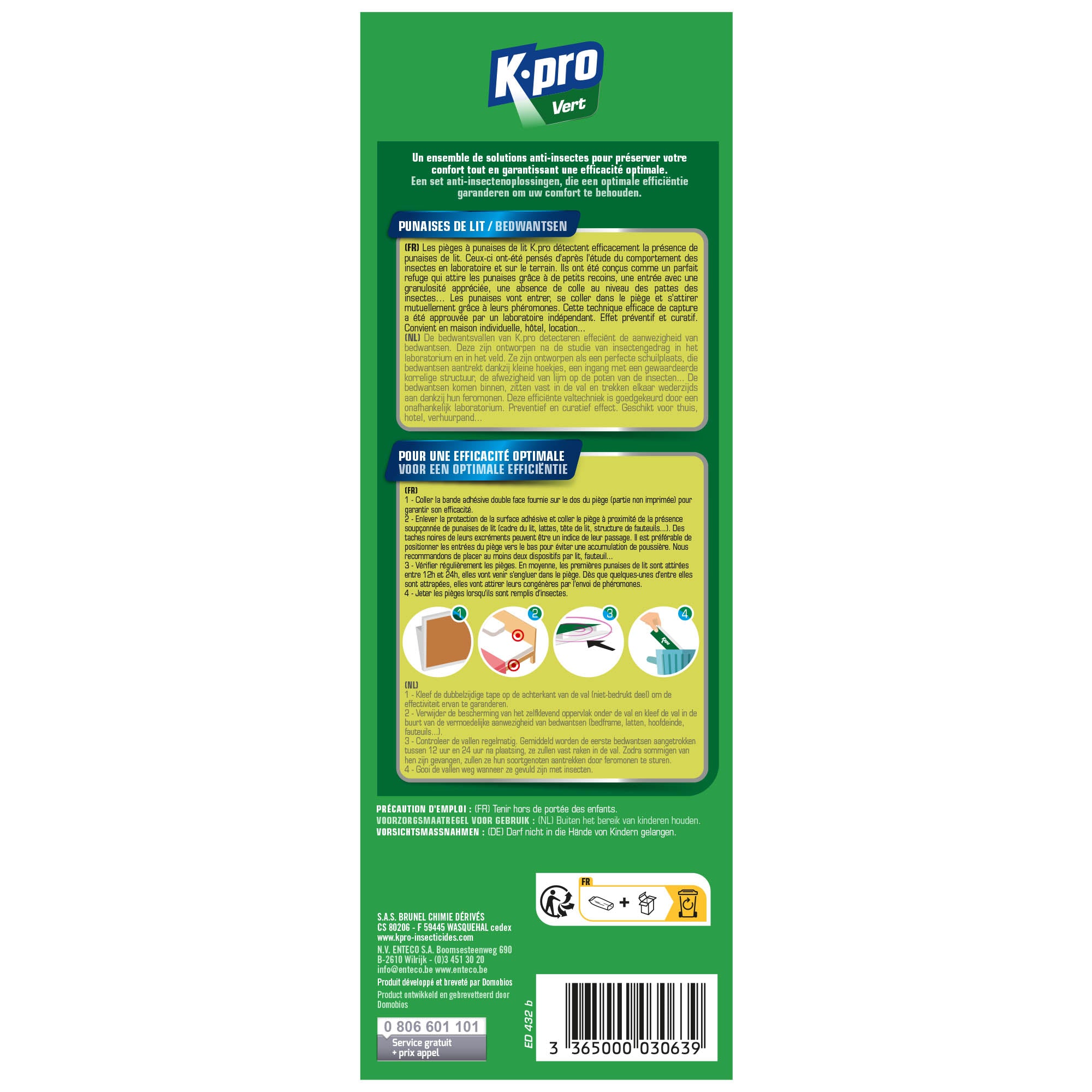 K.PRO - Pièges à punaises de lit X4