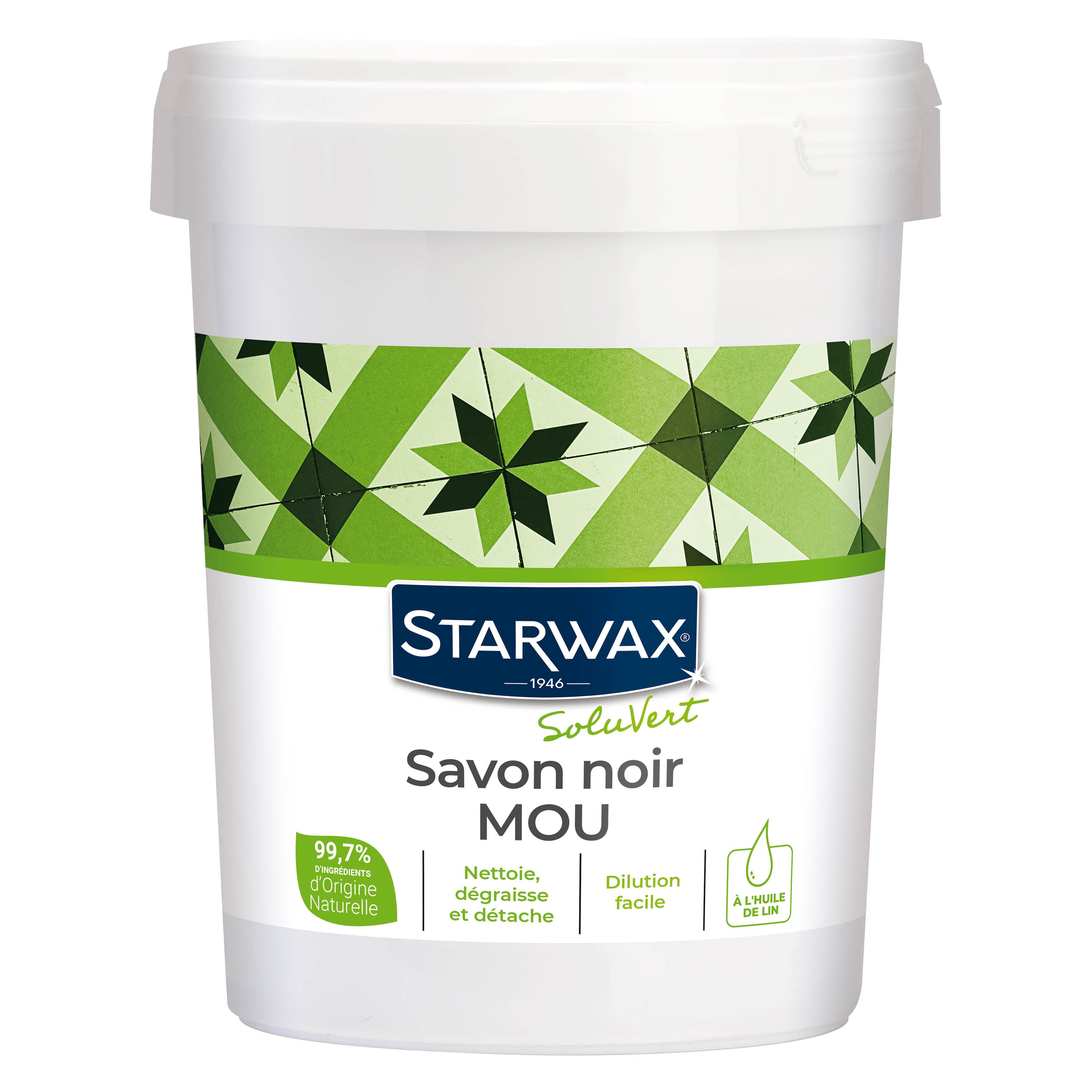 STARWAX SOLUVERT - Savon noir mou à l'huile de lin 1kg