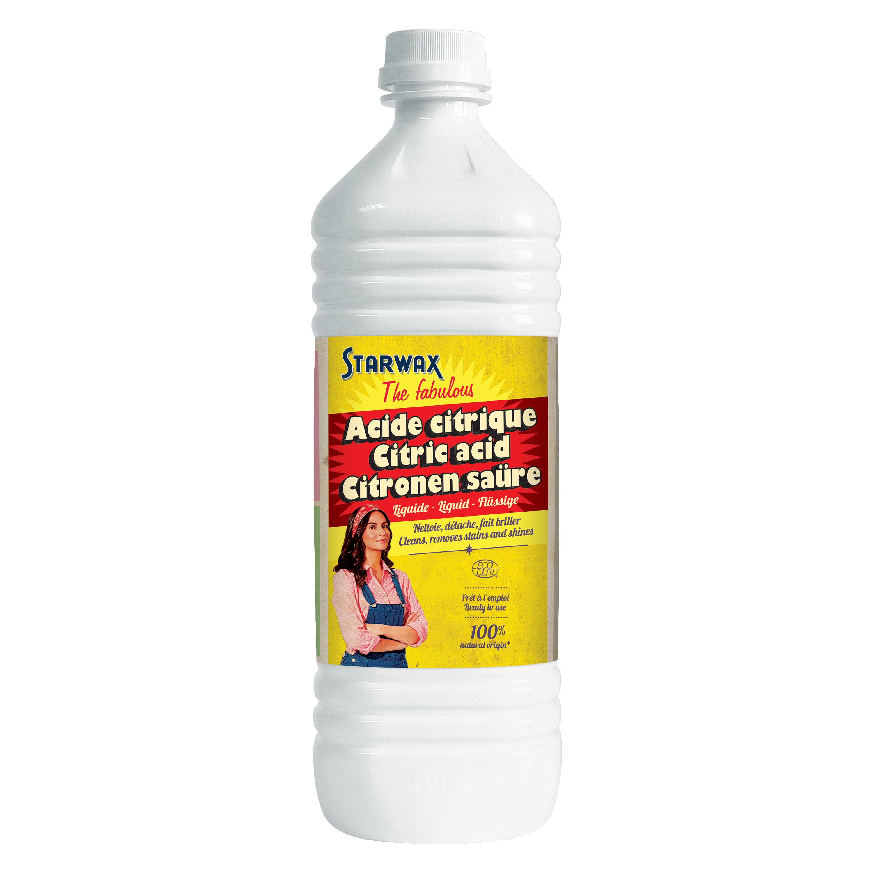 STARWAX FABULOUS - Acide citrique liquide – Détartrant naturel sans odeur 1L