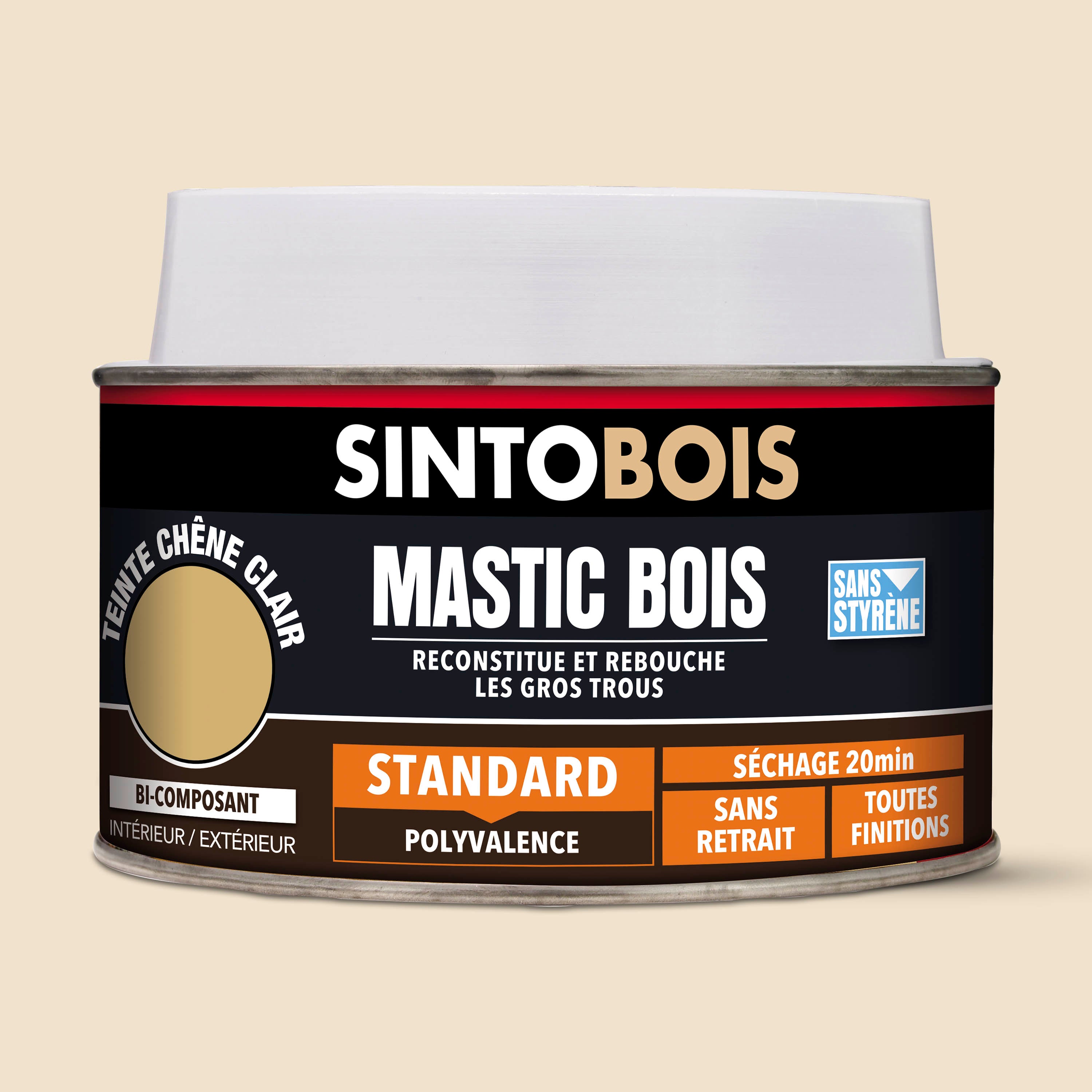 SINTO - Mastic bois standard 1,09kg Chêne