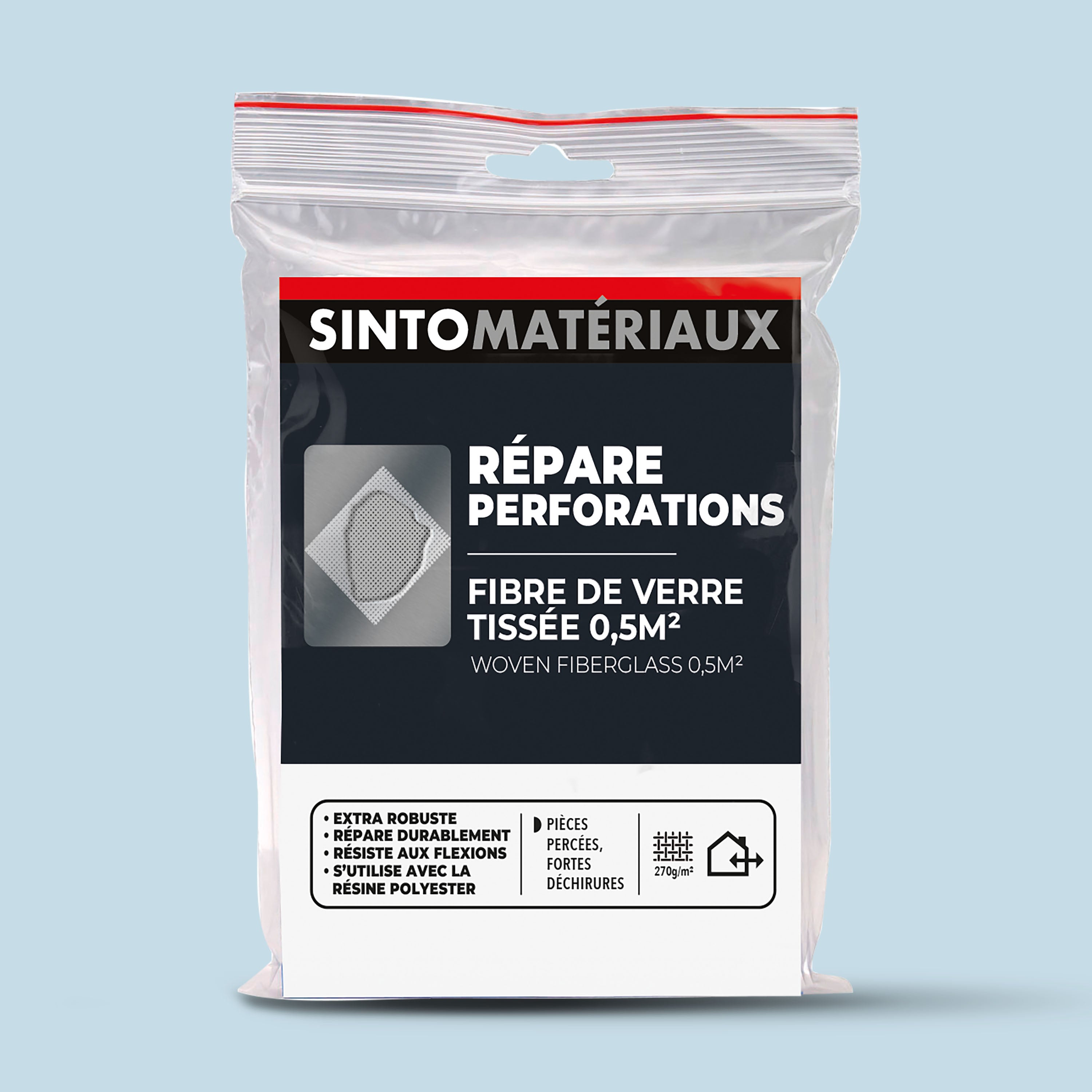 SINTO - Répare perforations (tissu fibre verre tissée 270g) 270g