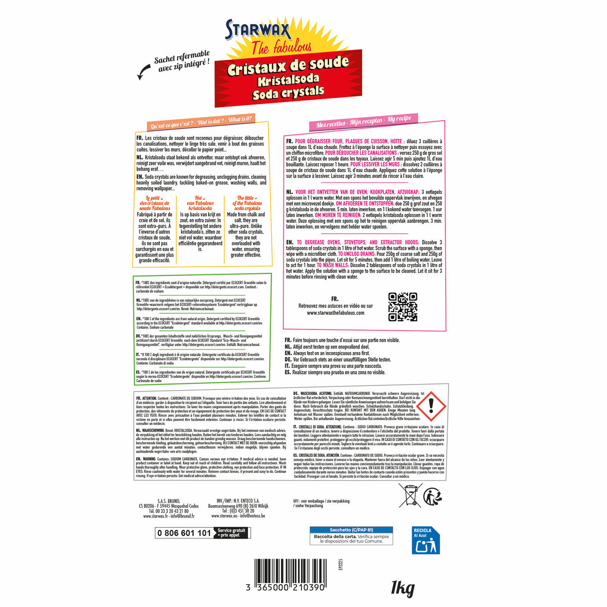 STARWAX FABULOUS - Cristaux de soude 480g