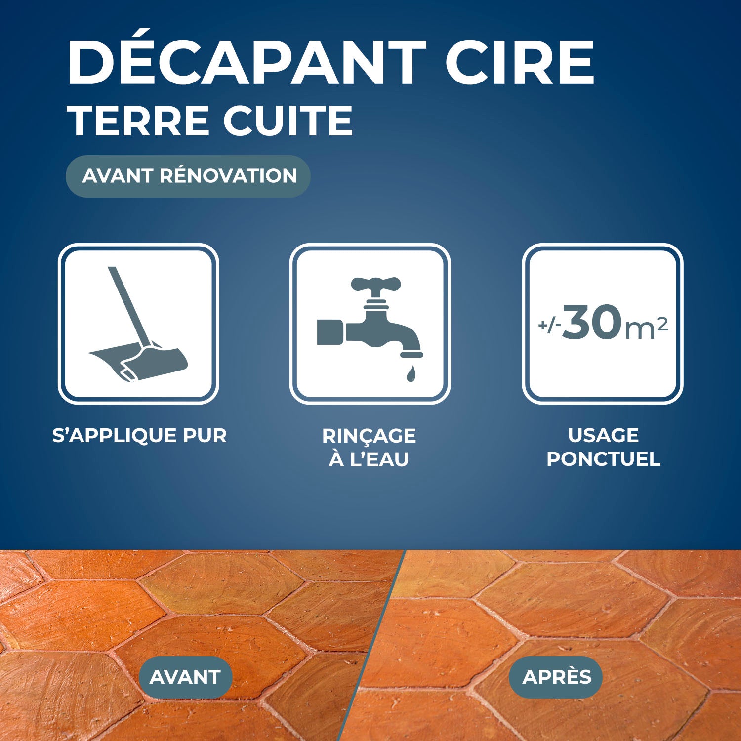 STARWAX - Décapant cire avant rénovation pour tomettes et terres cuites
1L