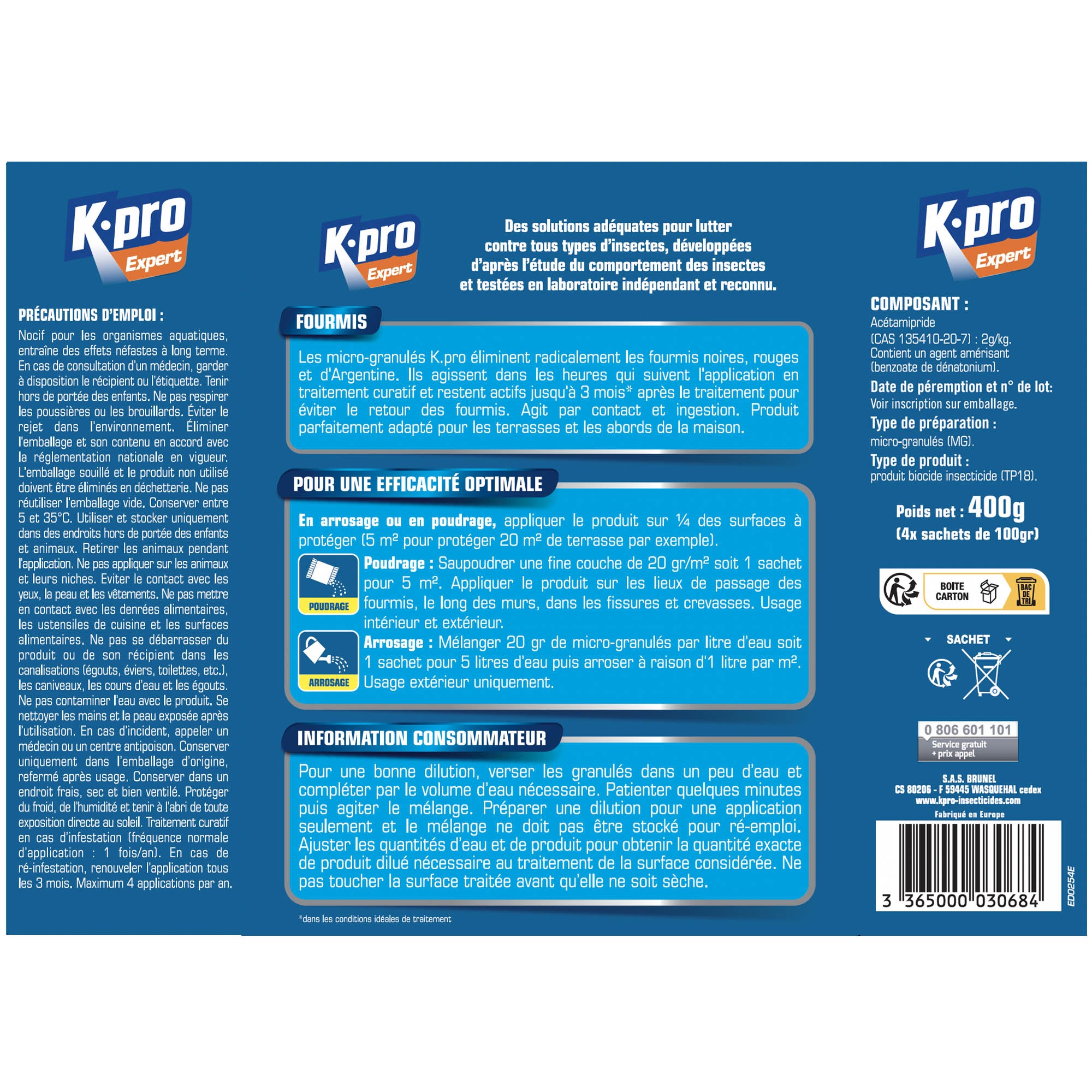 K.PRO - Granulés anti-fourmis
400g