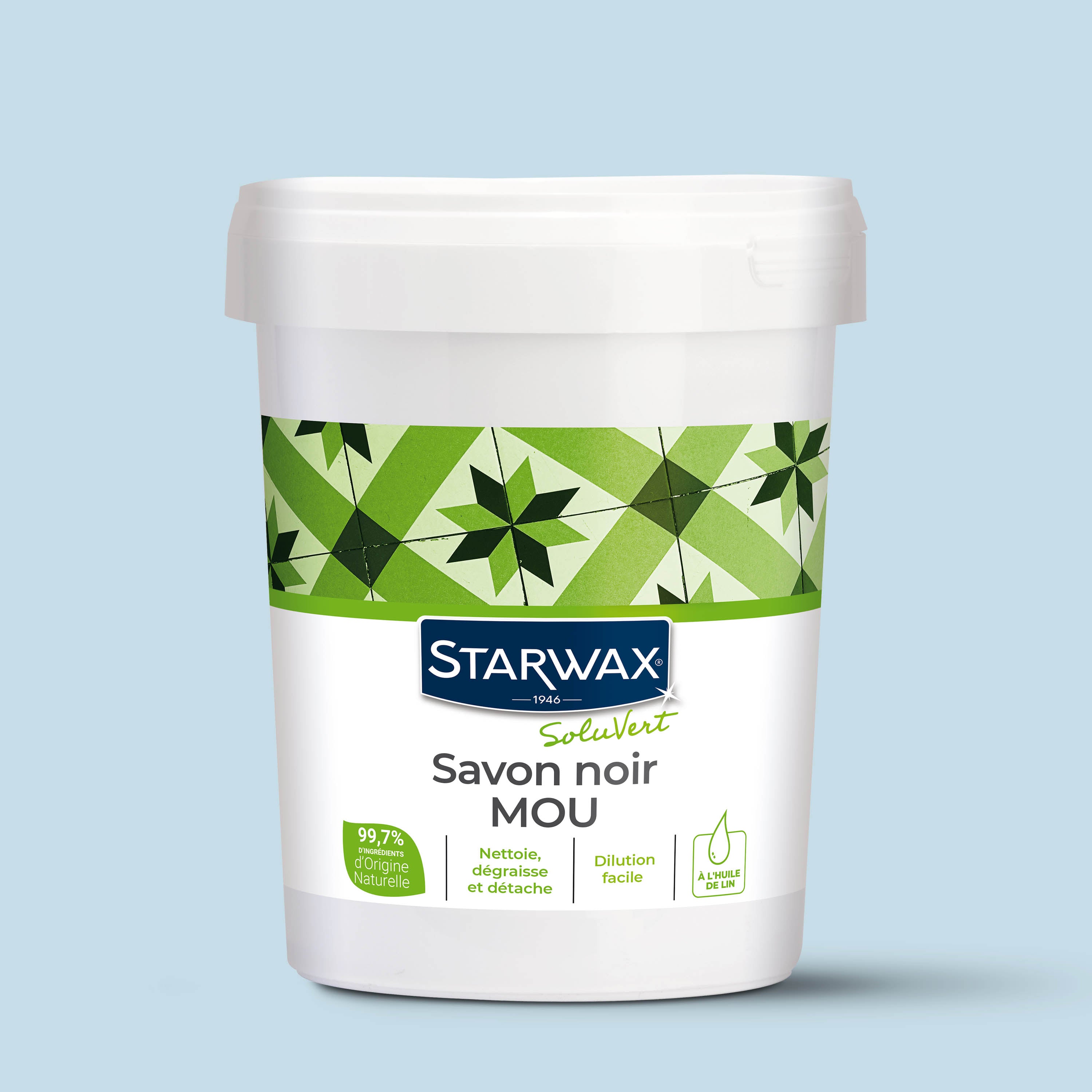 STARWAX SOLUVERT - Savon noir mou à l'huile de lin 1kg