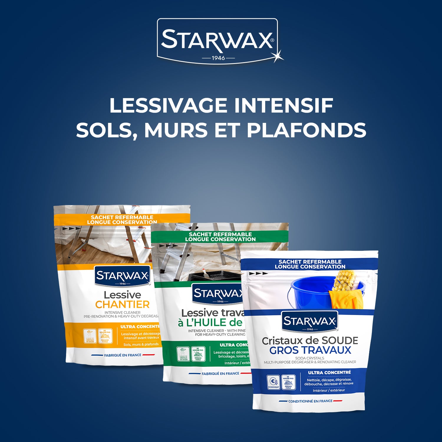 STARWAX - Cristaux de soude gros travaux 1,4kg 1,4kg