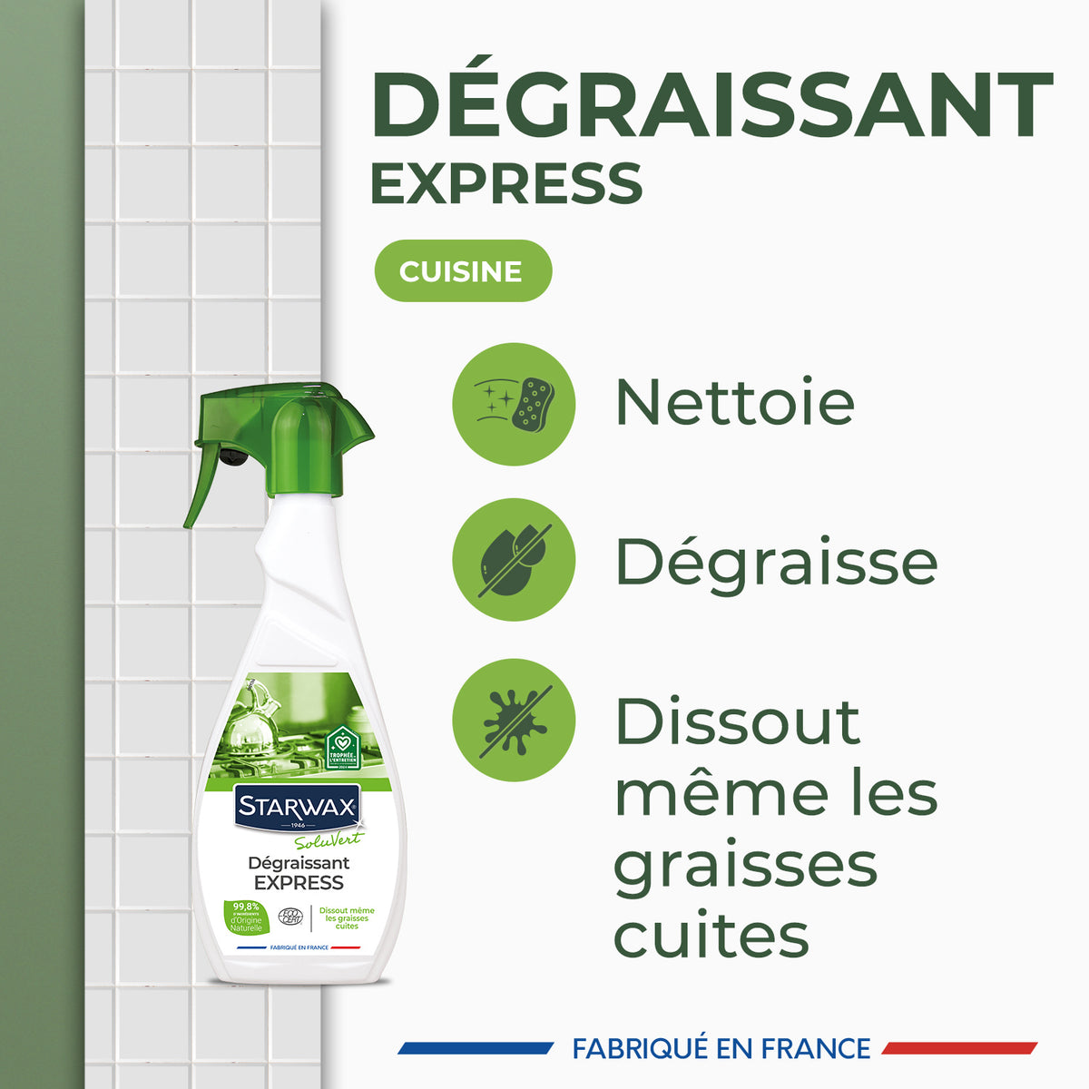 STARWAX SOLUVERT - Dégraissant express pour cuisines 500ml