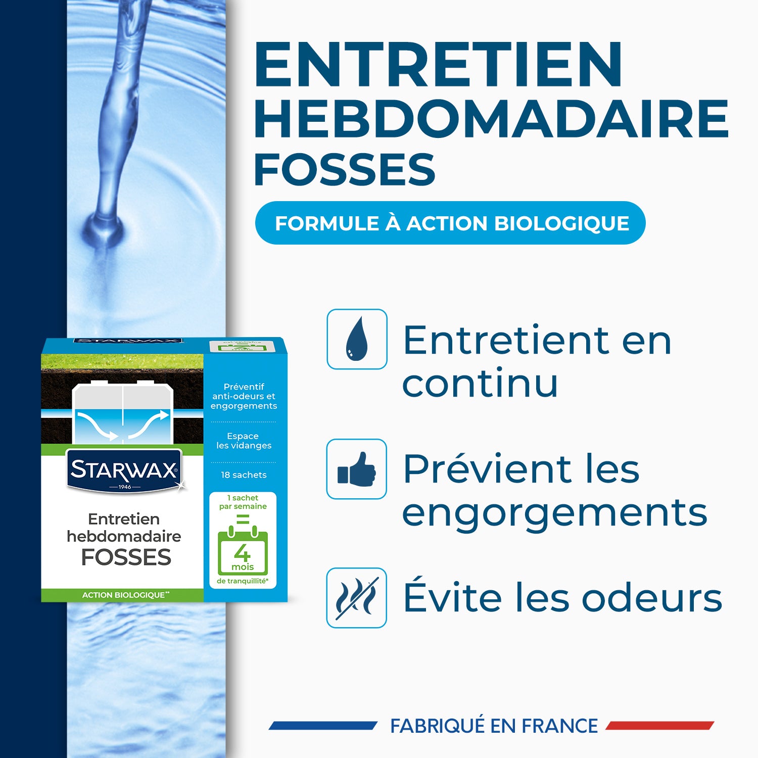 STARWAX - Entretien hebdomadaire pour fosses septiques
450g