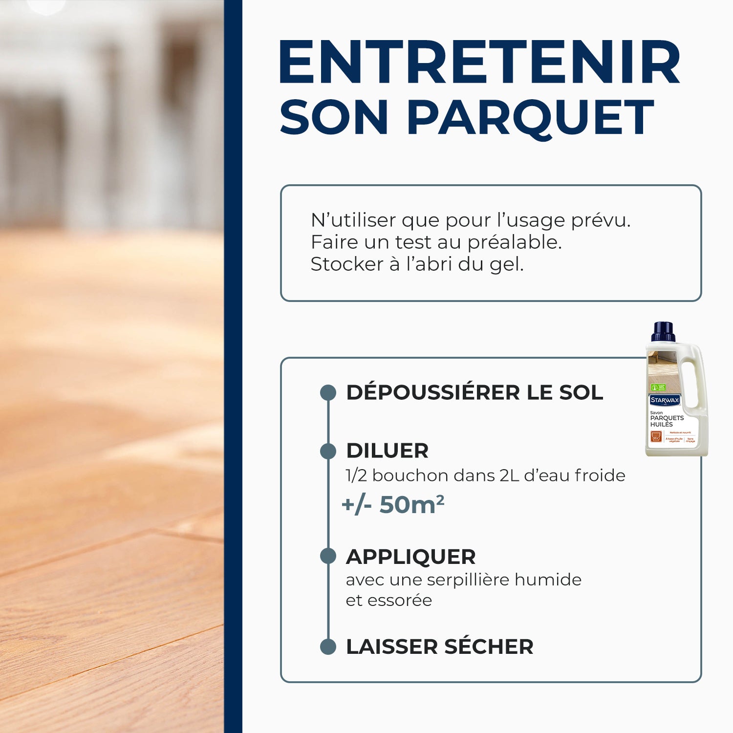 STARWAX - Savon d'entretien pour parquets huilés
1L