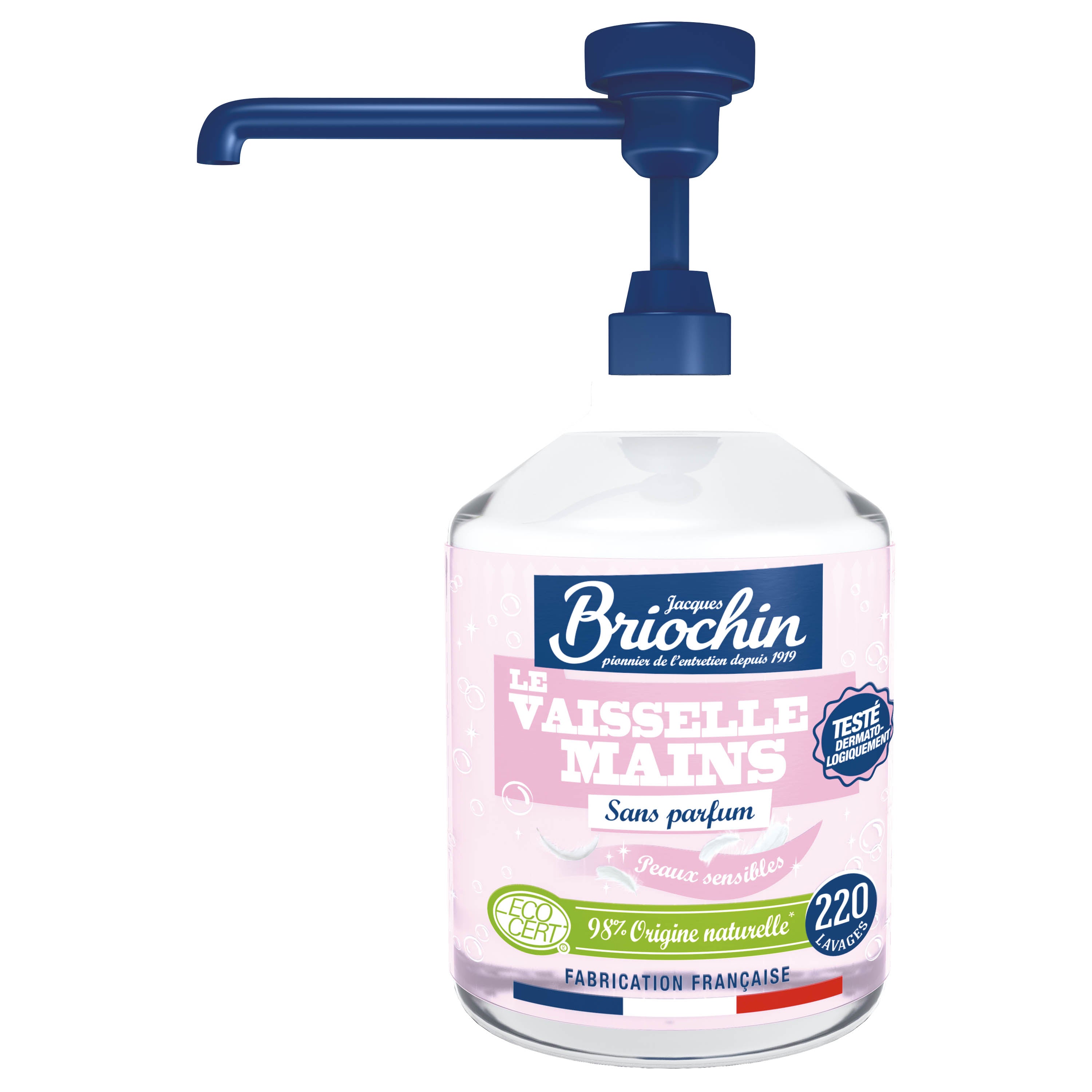 JACQUES BRIOCHIN - Liquide Vaisselle Mains sans parfum spécial Peaux sensibles 500ml Sans parfum