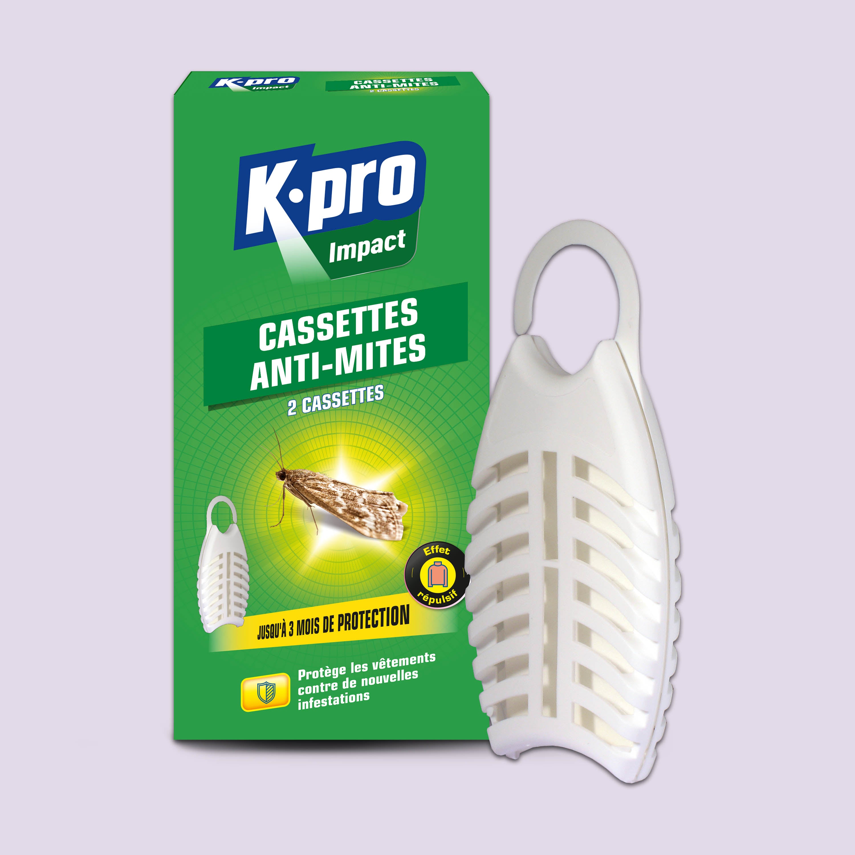 K.PRO - Cassettes répulsives mites des vêtements 2 cassettes