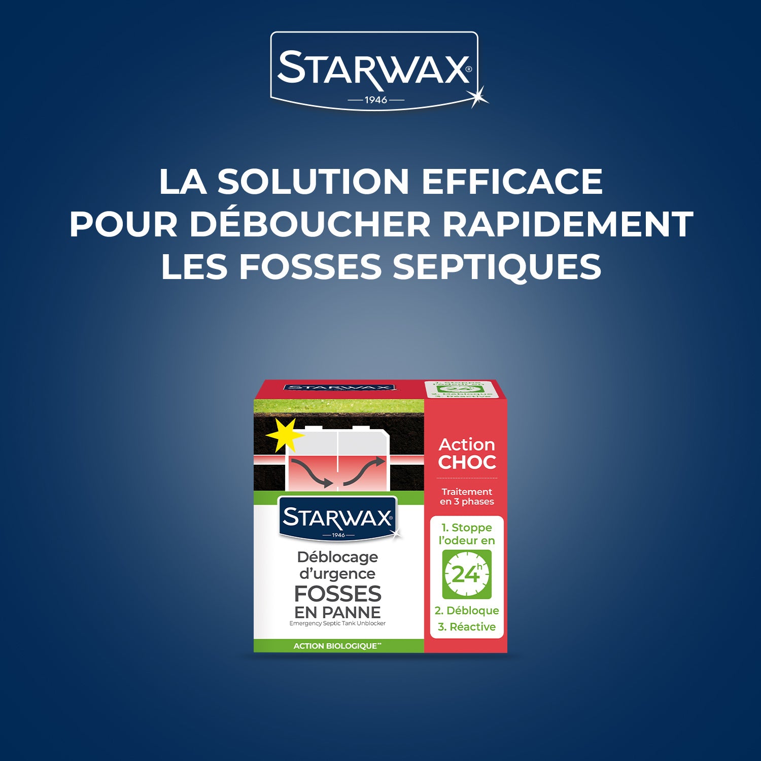 STARWAX - Déblocage d'urgence pour fosses septiques
600g