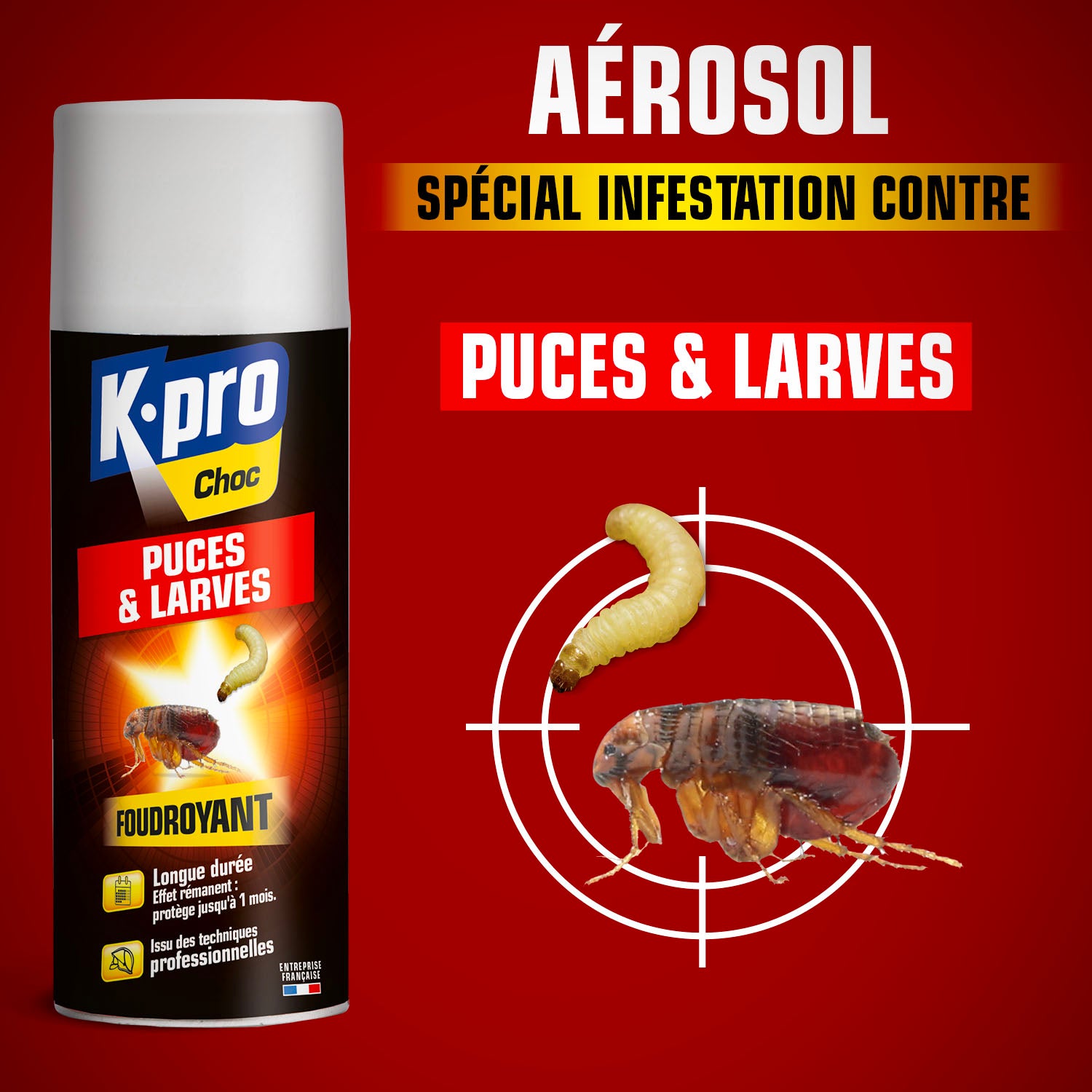 K.PRO - Aérosol foudroyant puces et larves
400ml