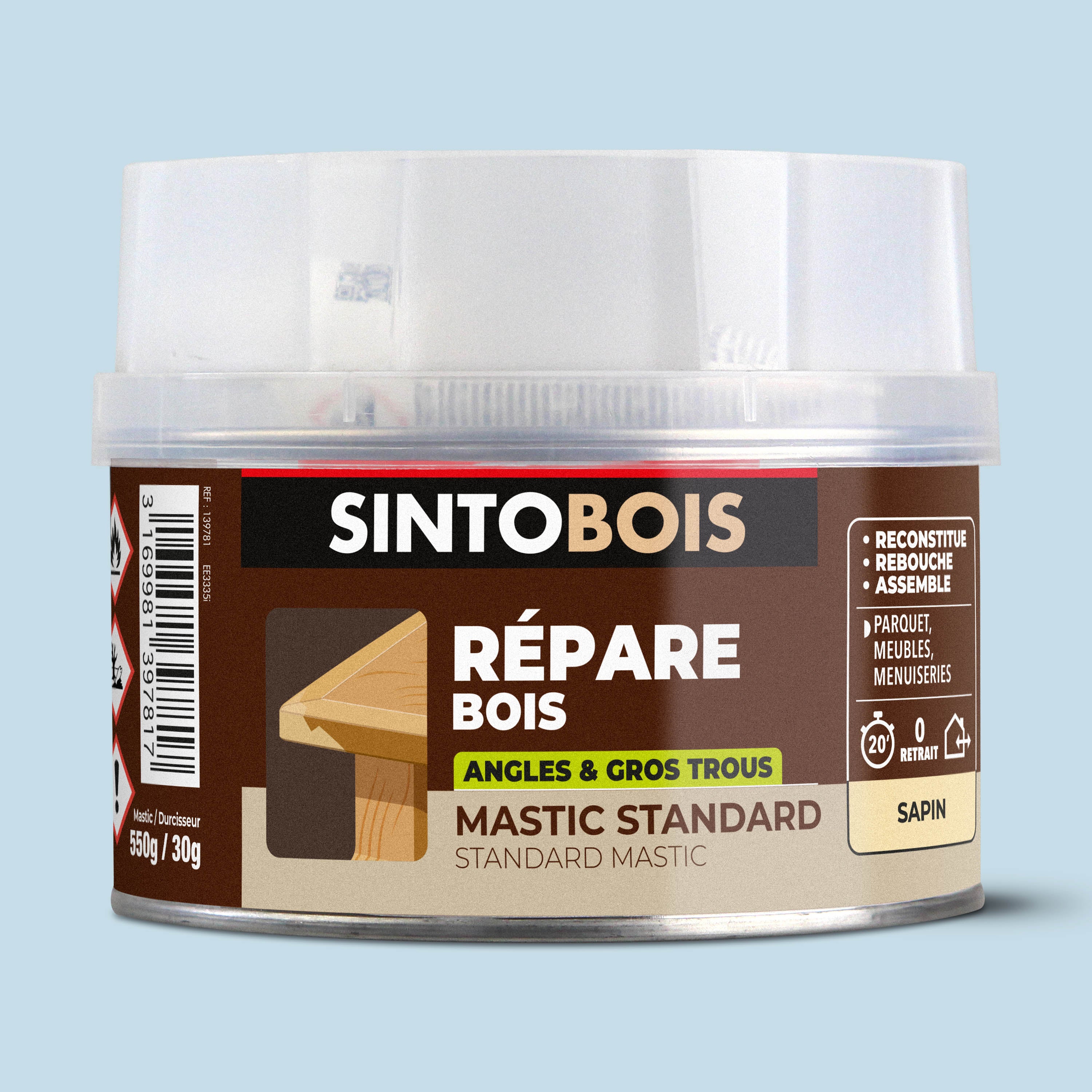 SINTO - Reconstitue angles et gros trous 500ml Chêne