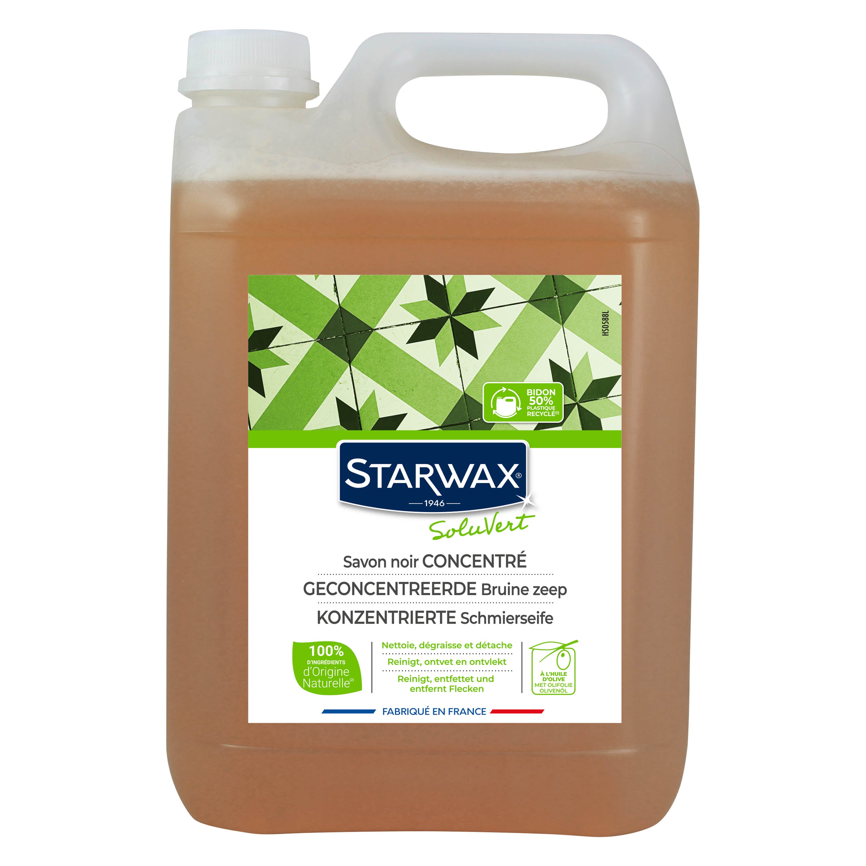 STARWAX SOLUVERT - Savon noir concentré à l'huile d'olive 1L
