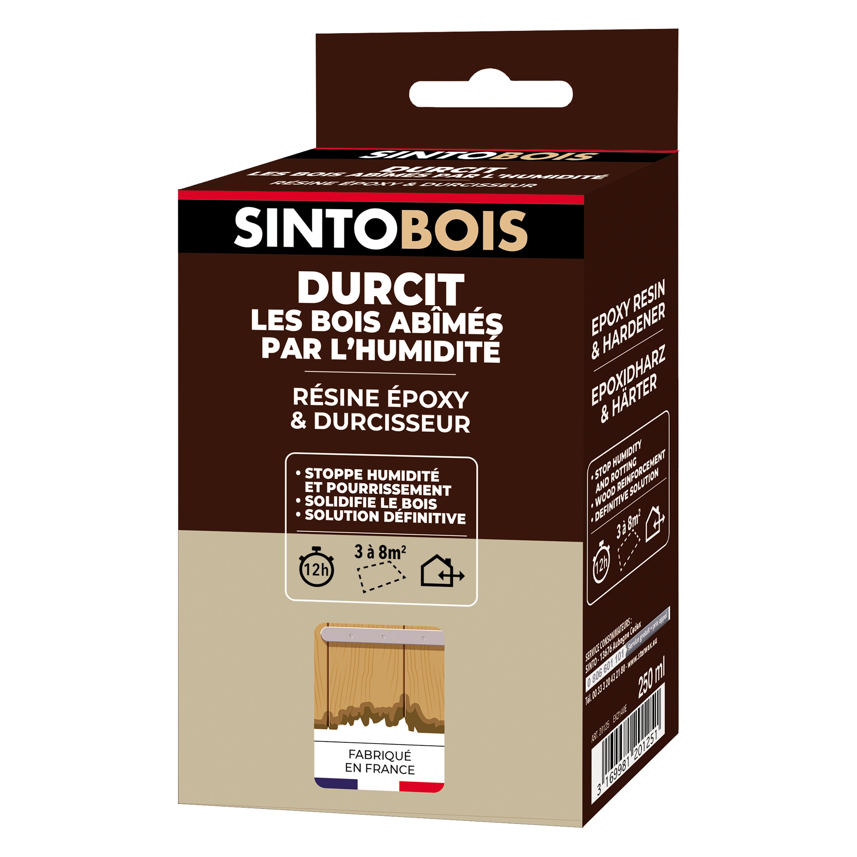 SINTO - Durcit les bois abimés par l'humidité 250g
