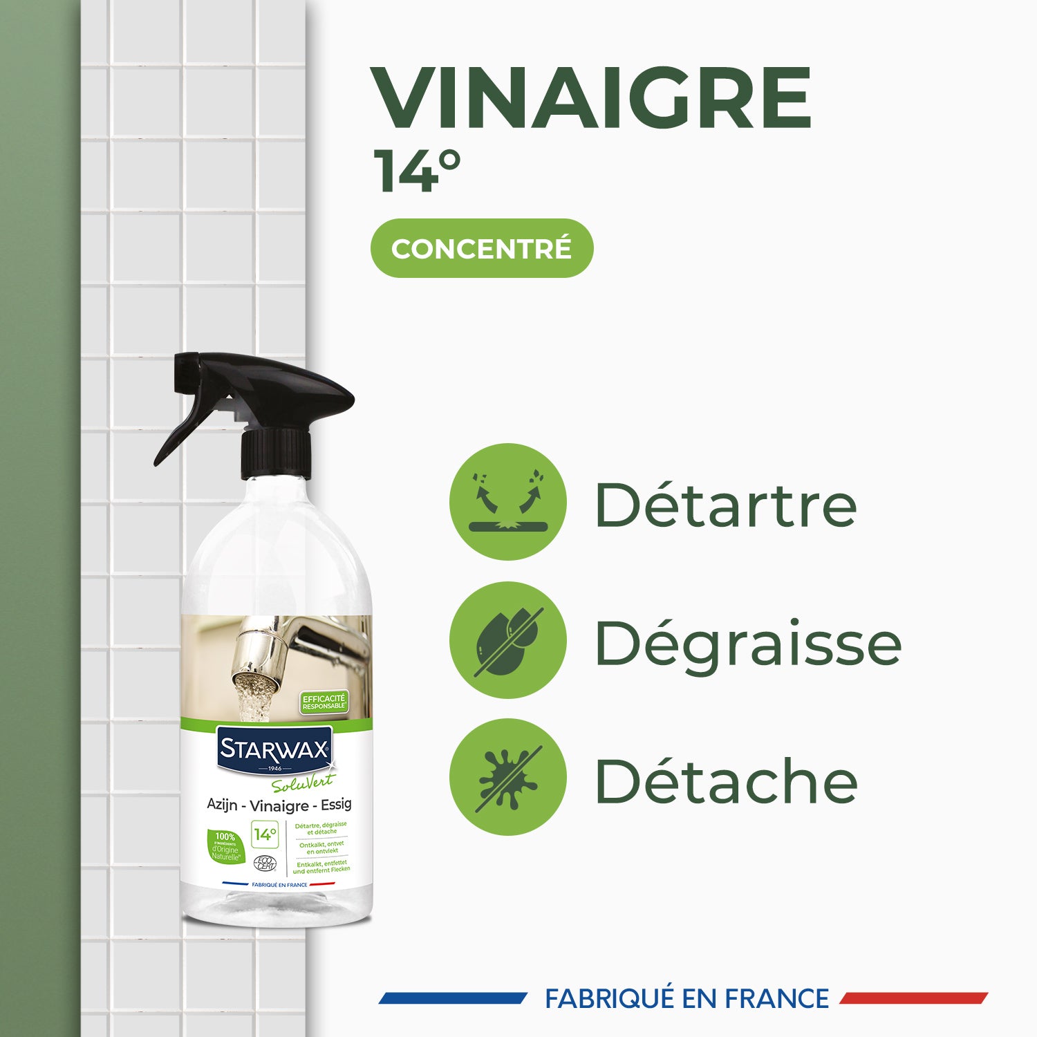 STARWAX SOLUVERT - Vinaigre 14° 1L