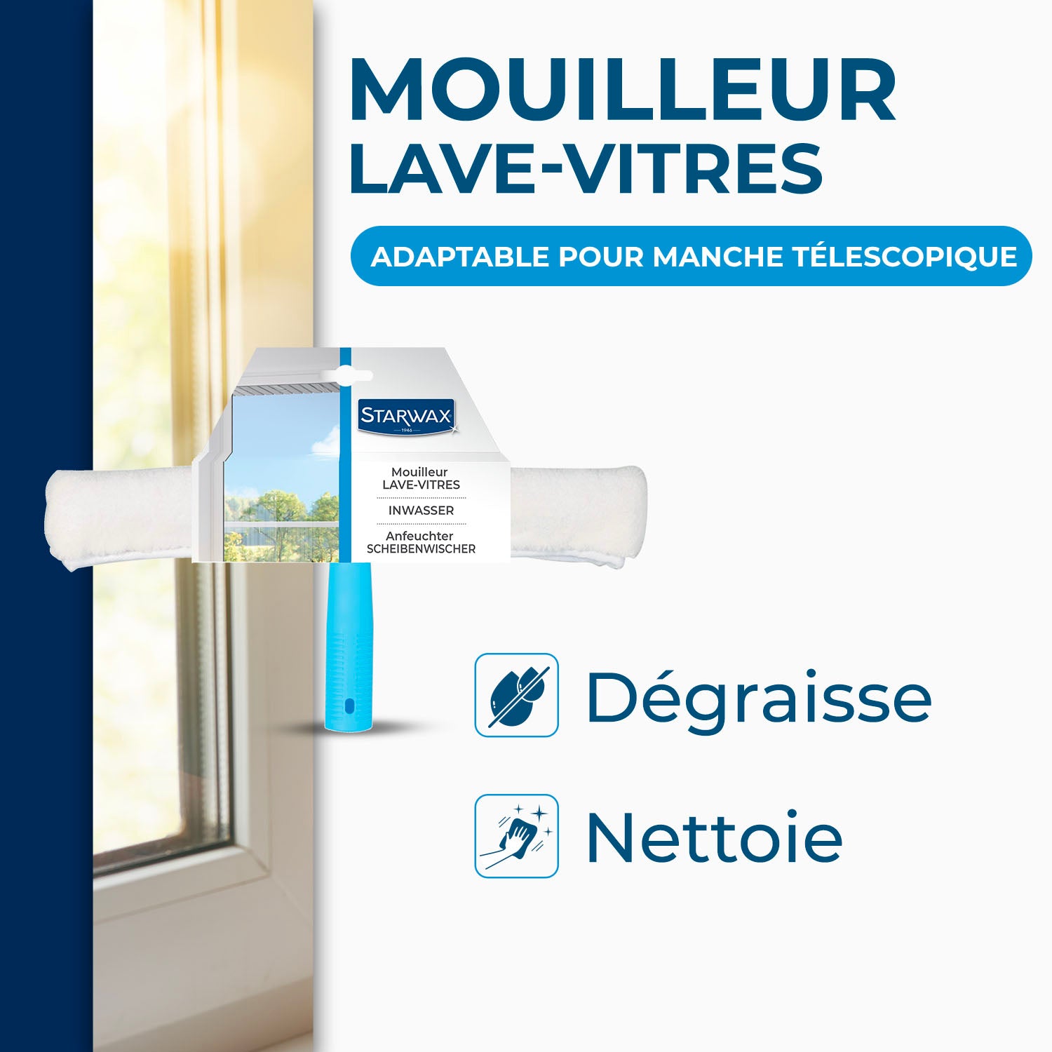 STARWAX - Mouilleur avec housse microfibre pour vitres
X1