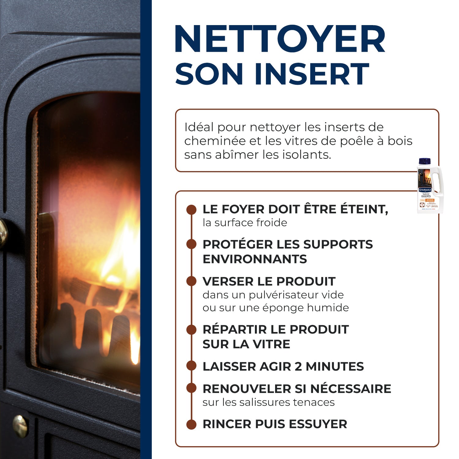 STARWAX - Nettoyant express inserts pour poêle & cheminée
500ml