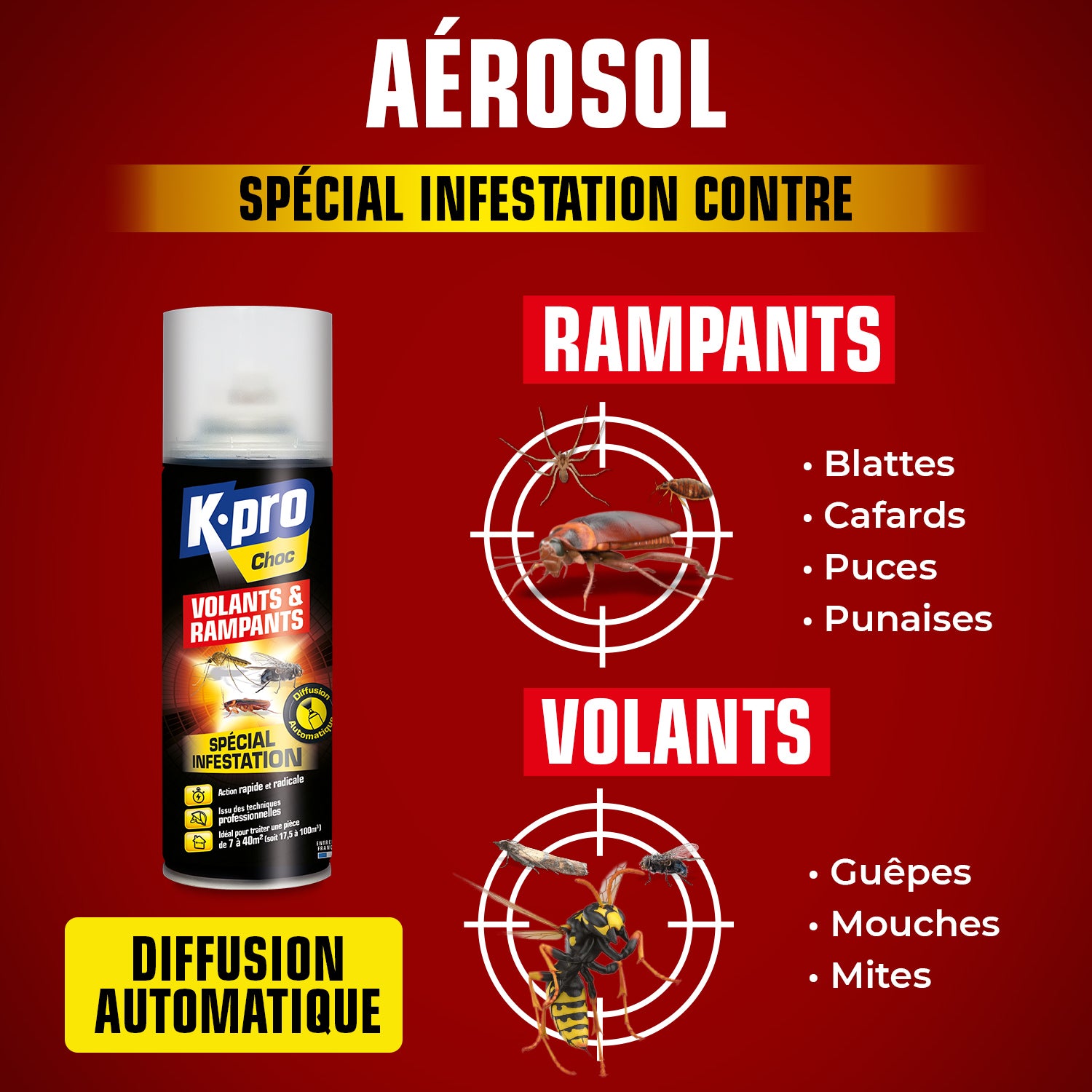K.PRO - Aérosol diffusion automatique tous insectes
200ml