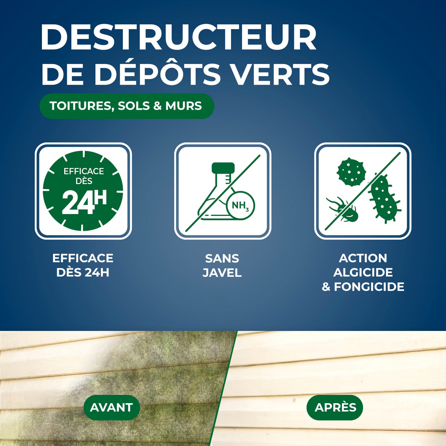STARWAX - Destructeur de dépôts verts concentré à diluer - grandes surfaces 1L