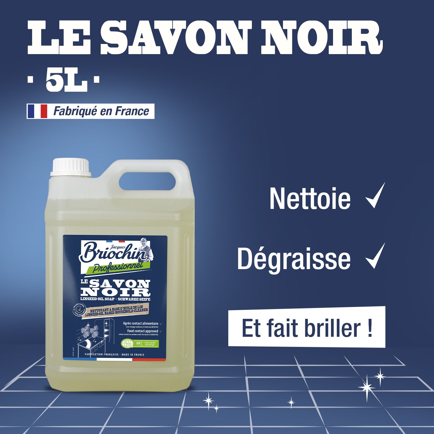 JACQUES BRIOCHIN PRO - Le Savon Noir PAE Ecocert 5L Sans parfum