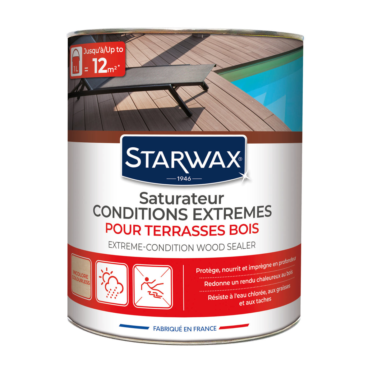 STARWAX - Saturateur bois extérieurs conditions extrêmes
1L Incolore