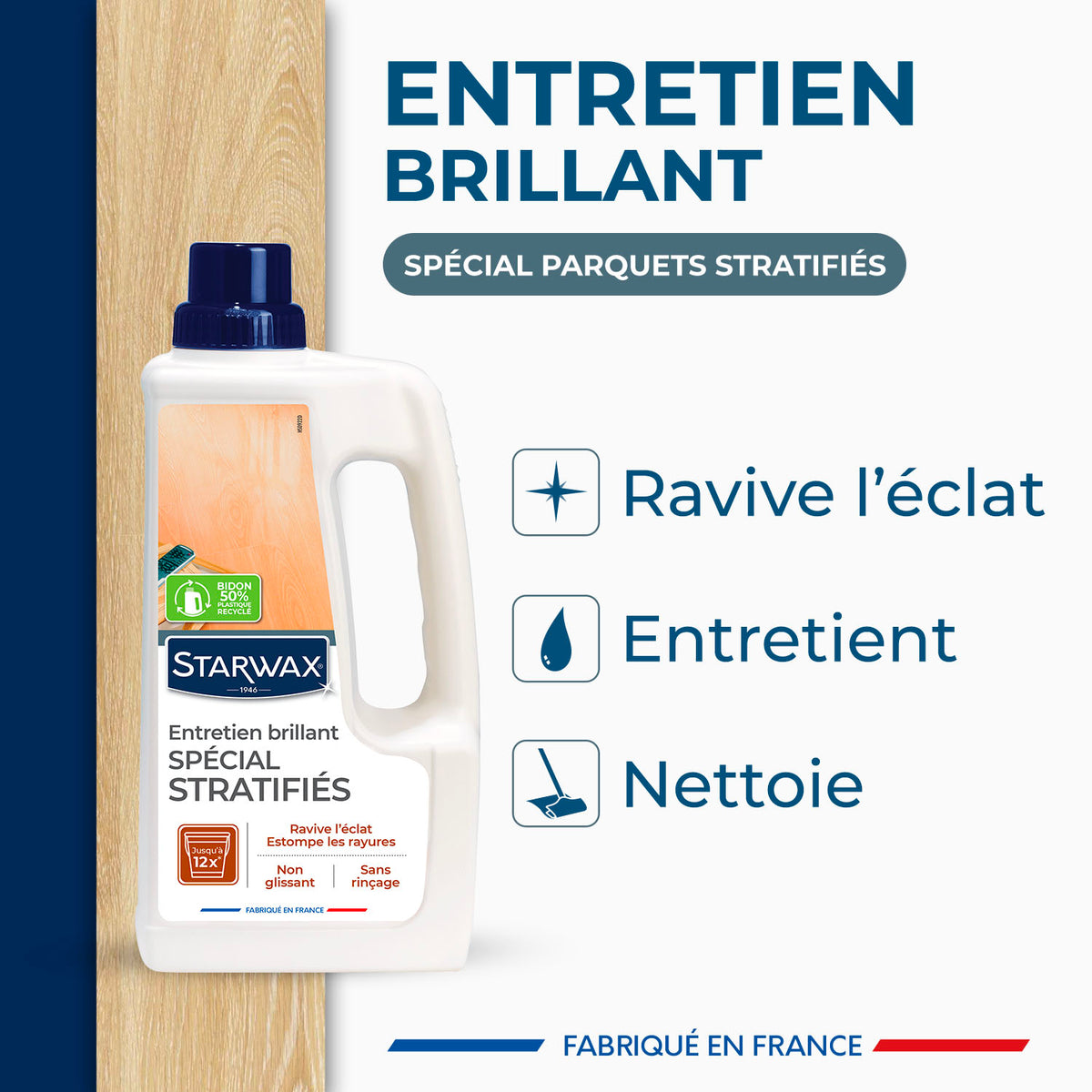 STARWAX - Entretien brillant spécial stratifié 1L