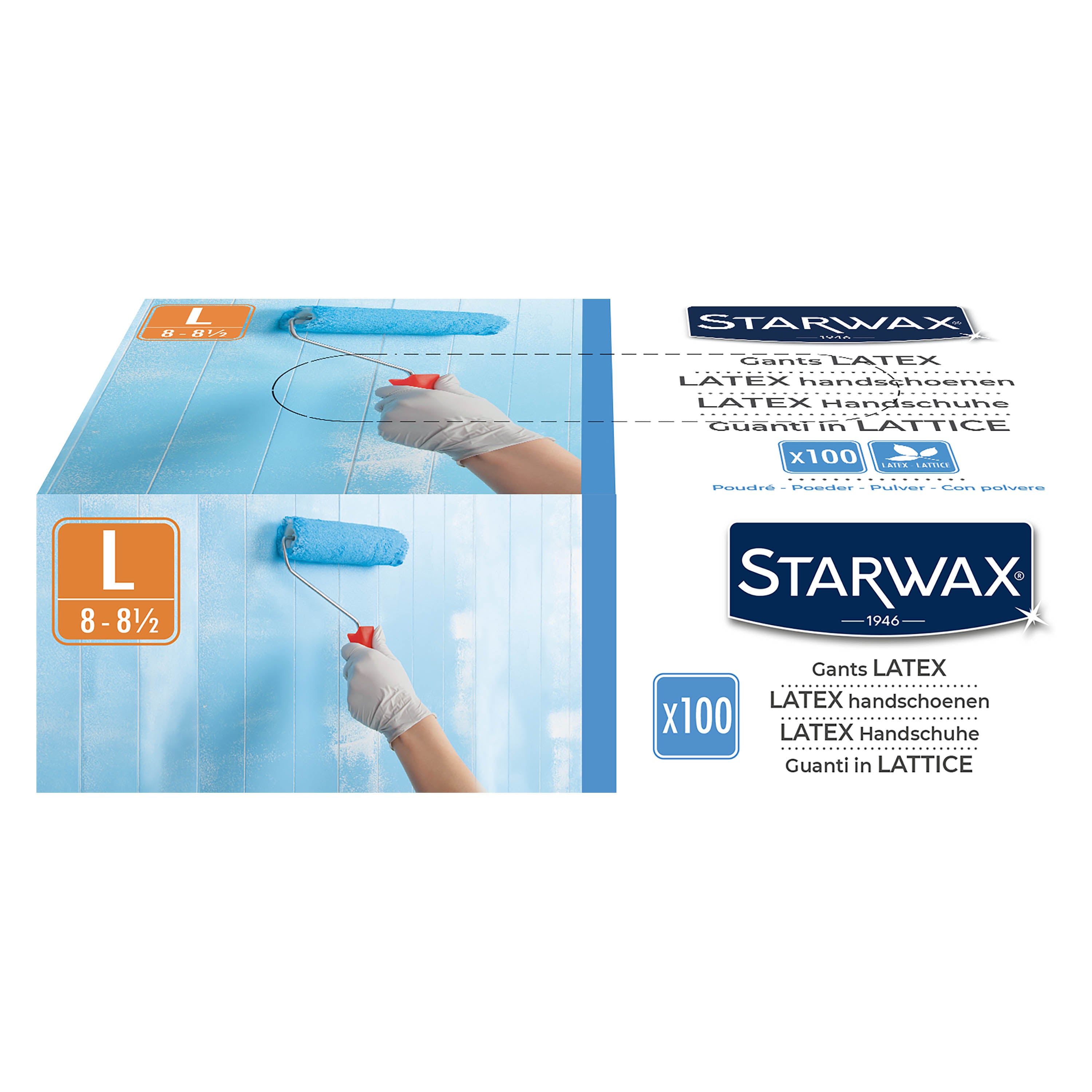 STARWAX - Gants latex poudrés X100 M
