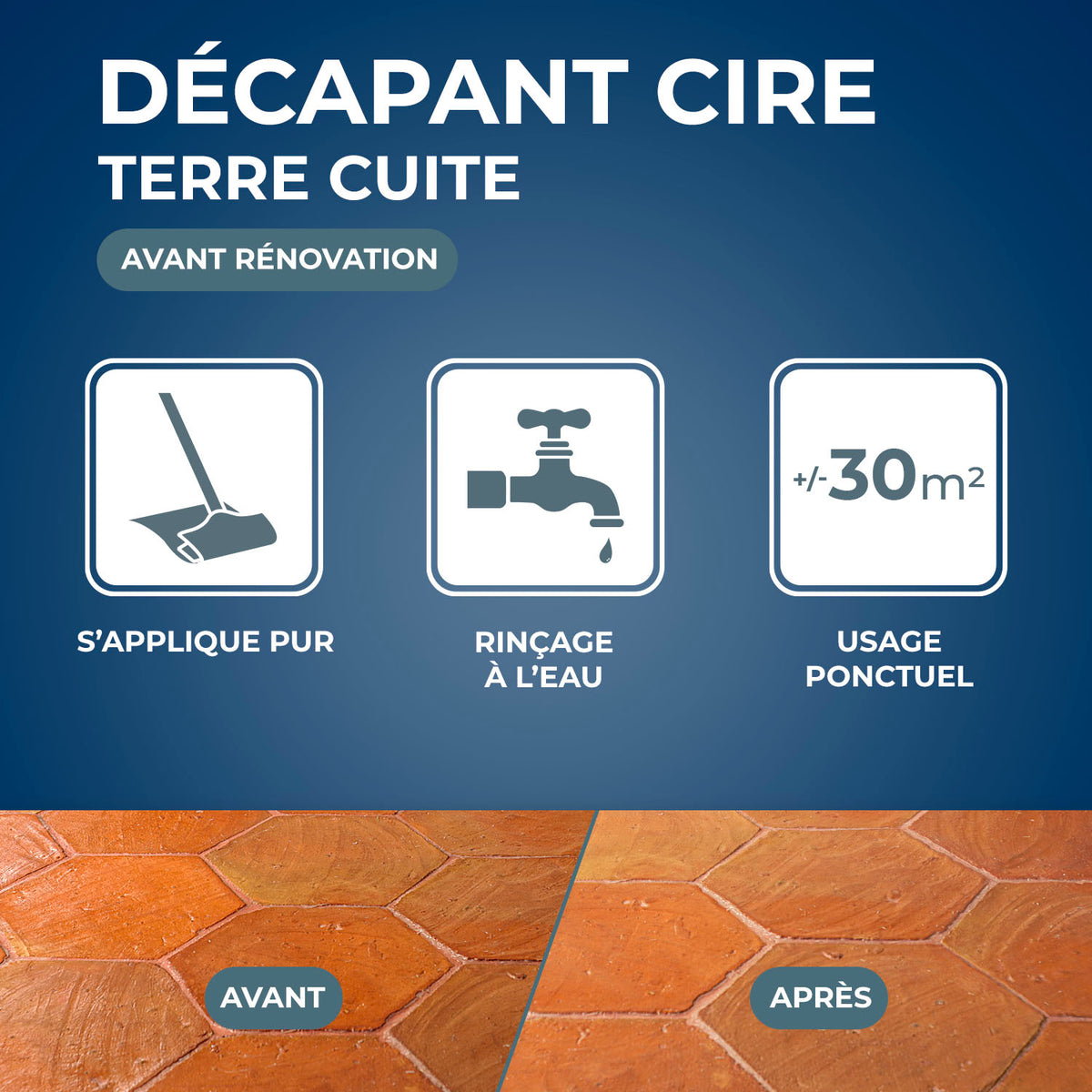 STARWAX - Décapant cire avant rénovation pour tomettes et terres cuites
1L