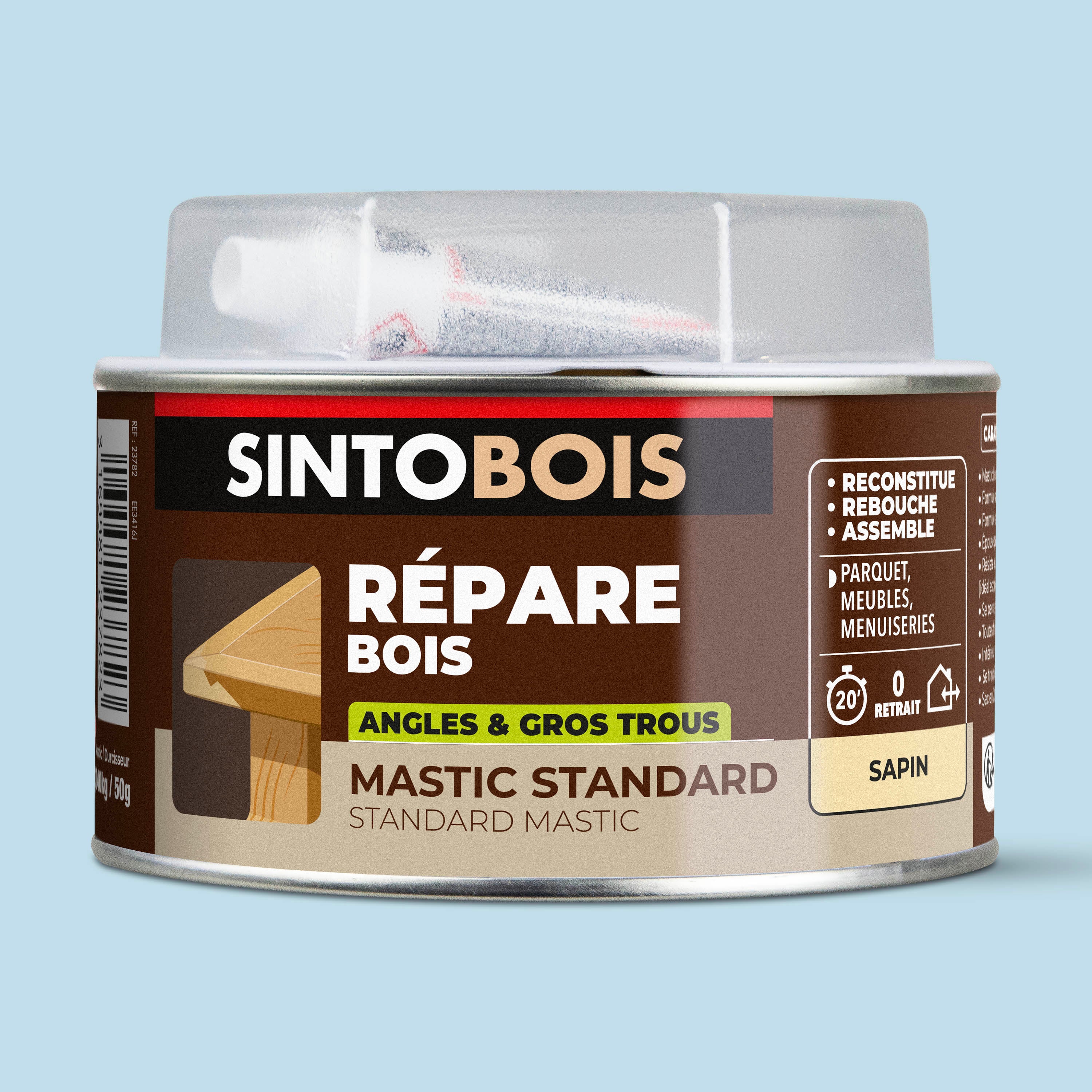 SINTO - Mastic bois standard 1,09kg Chêne