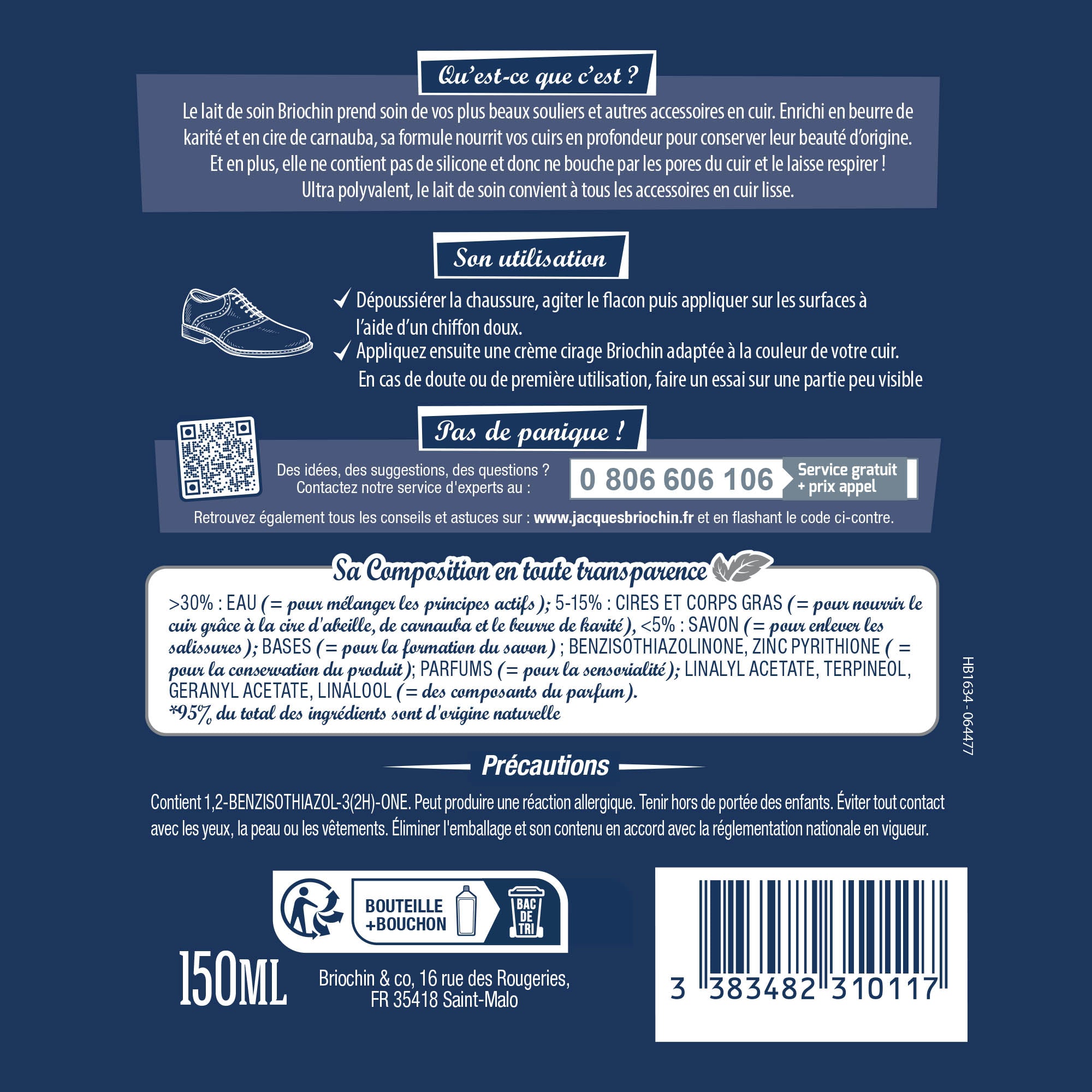 JACQUES BRIOCHIN - Lait de soin 150ml