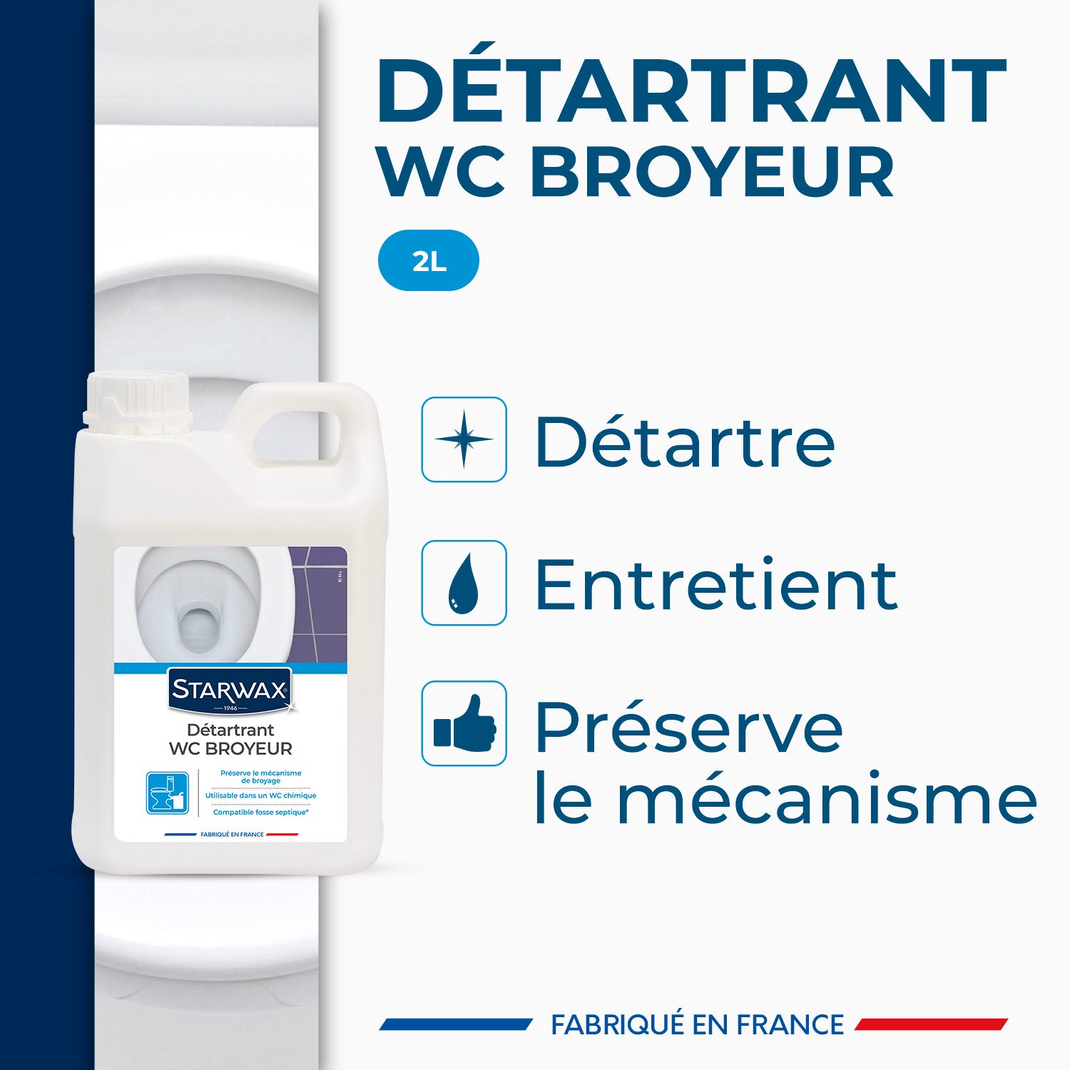 STARWAX - Détartrant pour WC broyeurs
2L