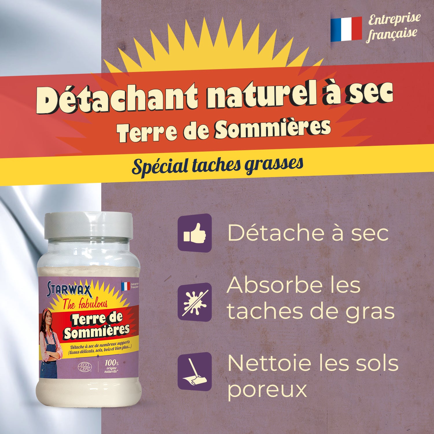 STARWAX FABULOUS - Détachant textiles - Terre de sommières 200g