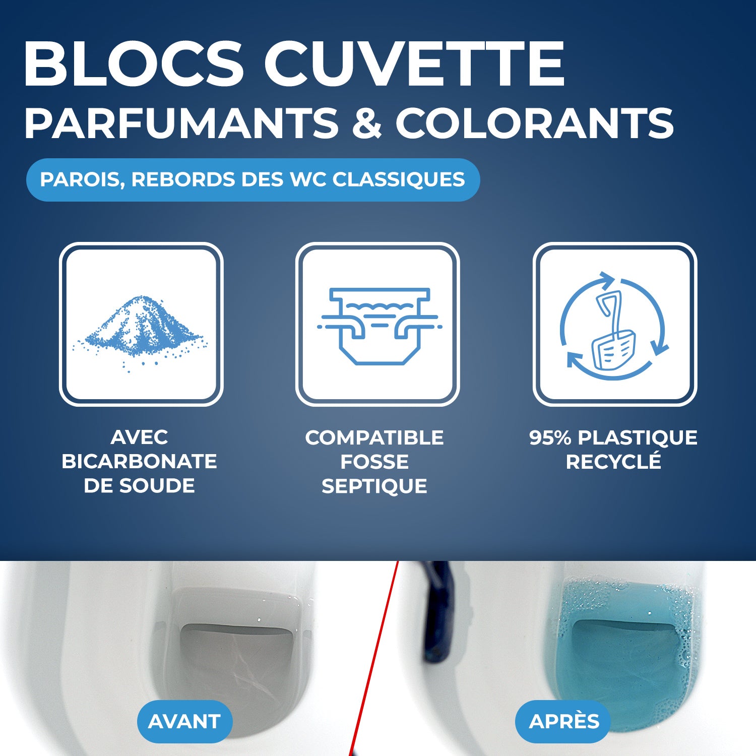 STARWAX - Blocs cuvette eau bleue pour WC
2 x 40g