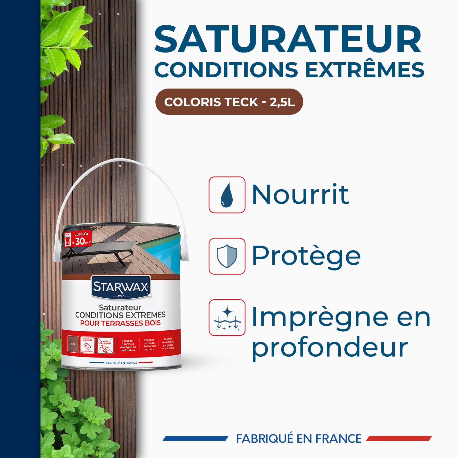 STARWAX - Saturateur bois extérieurs conditions extrêmes
1L Incolore