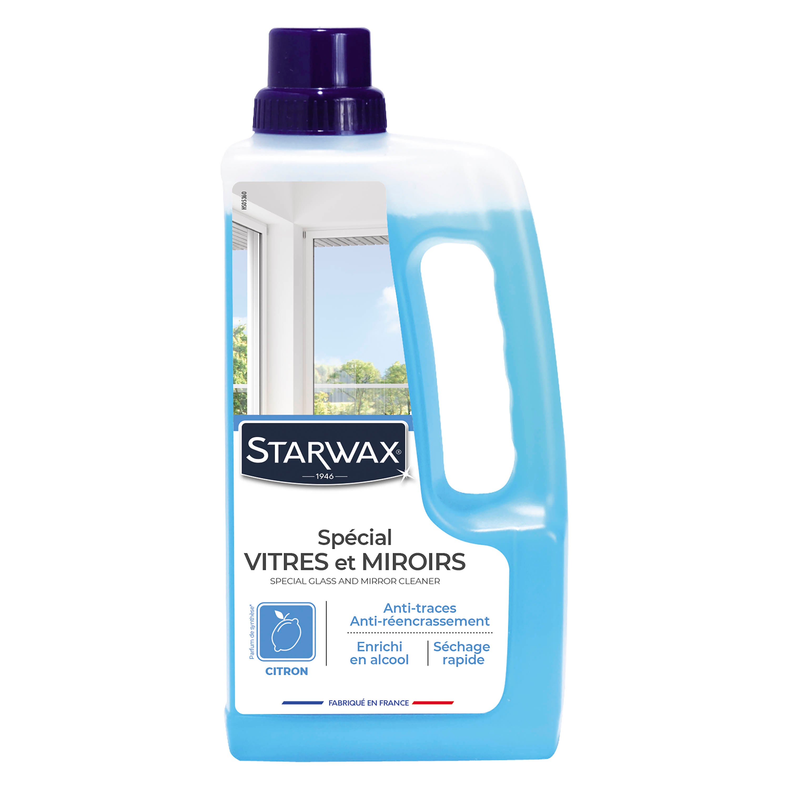STARWAX - Nettoyant spécial vitres et miroirs
500ml Parfum verveine citron (parfum de synthèse)