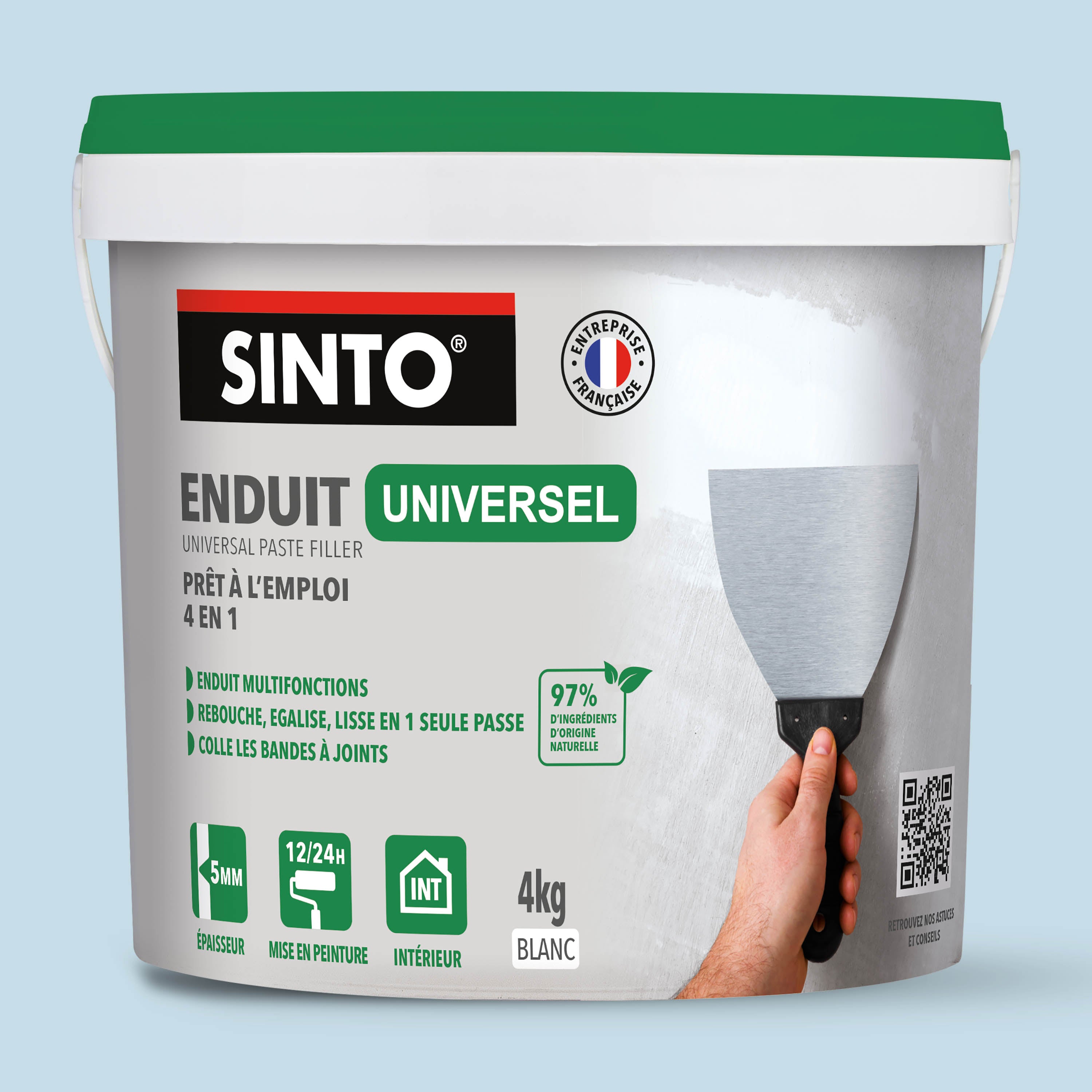SINTO - Enduit universel pâte 330g Blanc