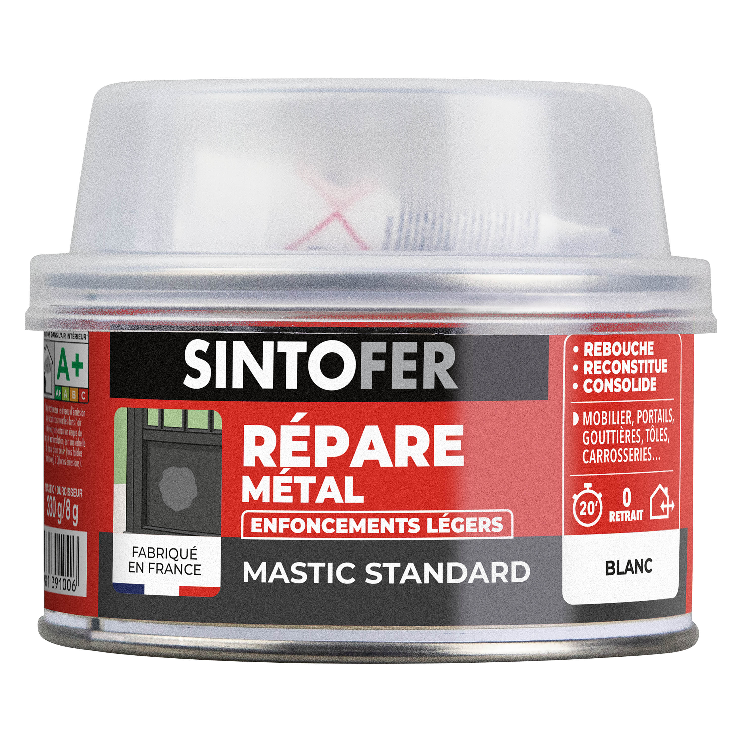 SINTO - Répare métal standard 120g Blanc