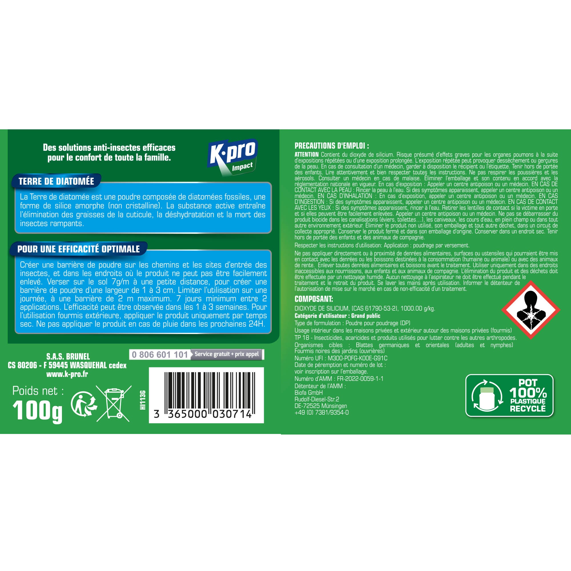 K.PRO - Terre de Diatomée
100g 100 Gr