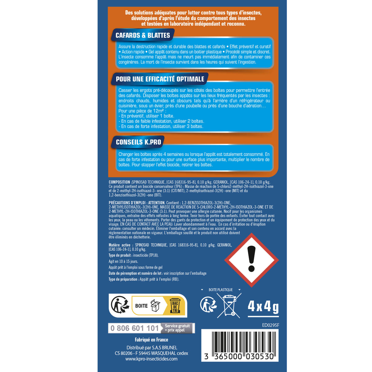 K.PRO - Boite appât cafards et blattes
X4