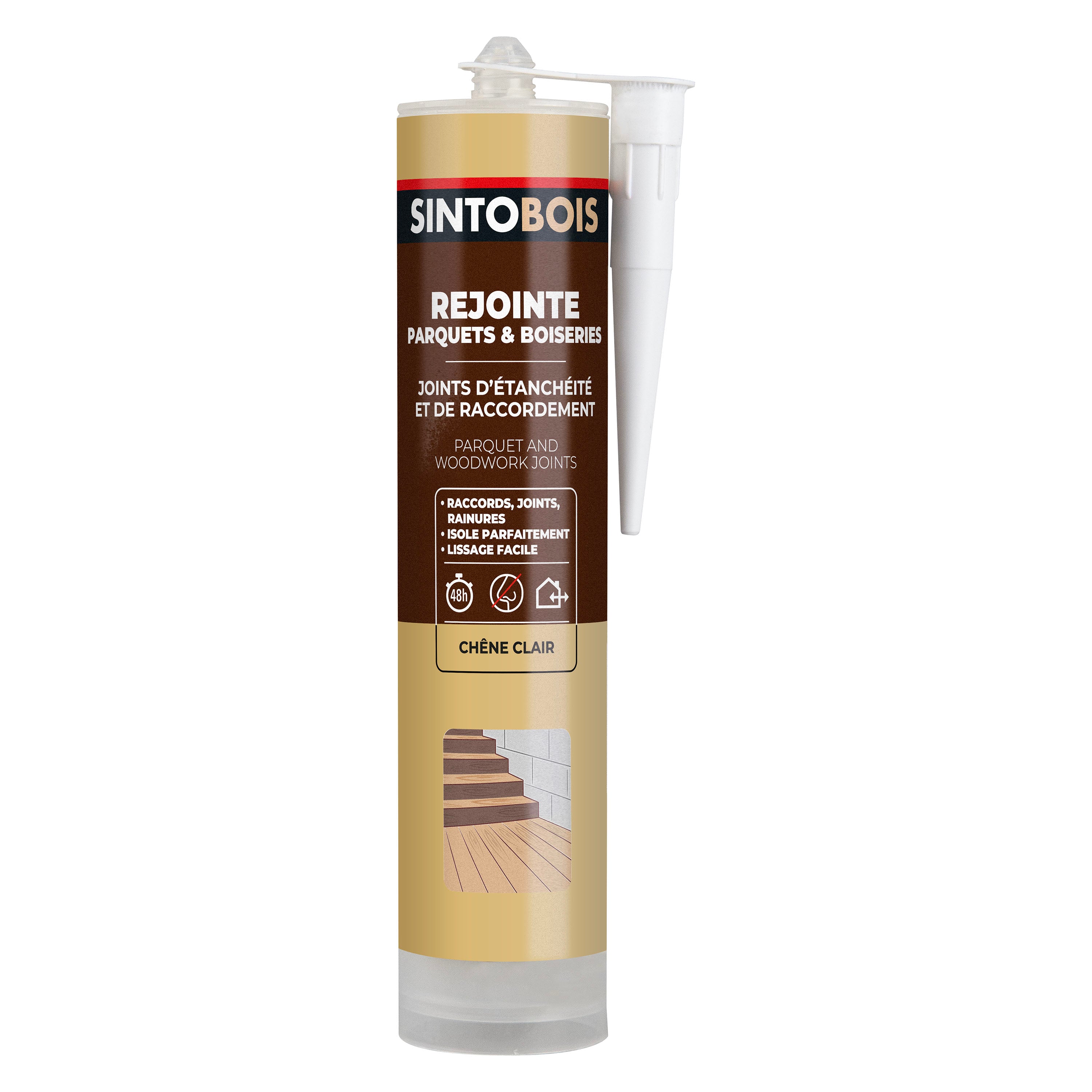 SINTO - Rejointe parquets et boiseries - Etanchéité et raccordement 310ml Chêne clair